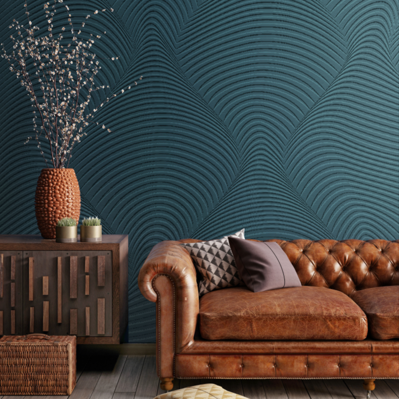3D Indigo Waves