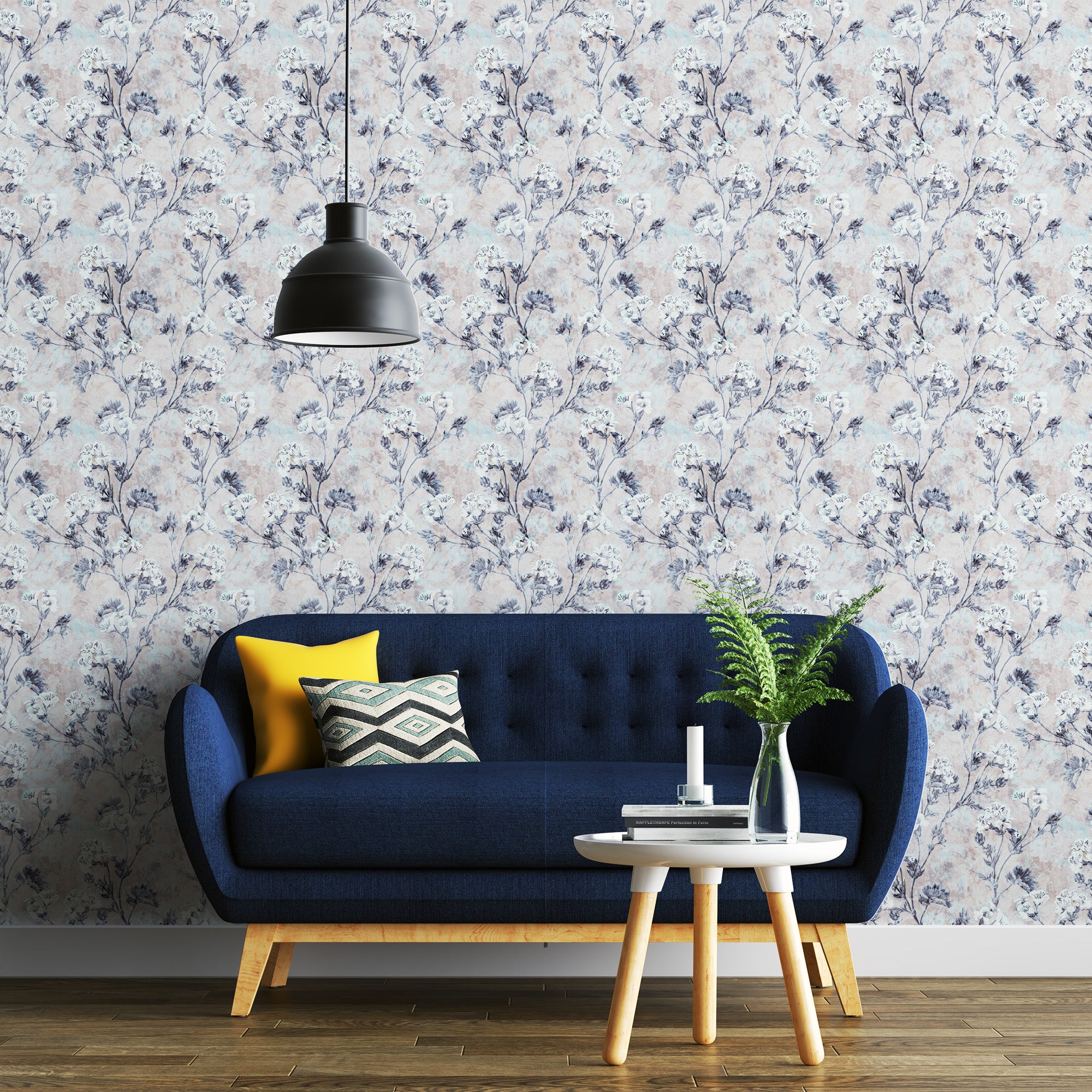 Floral Impression - White Blue Tint