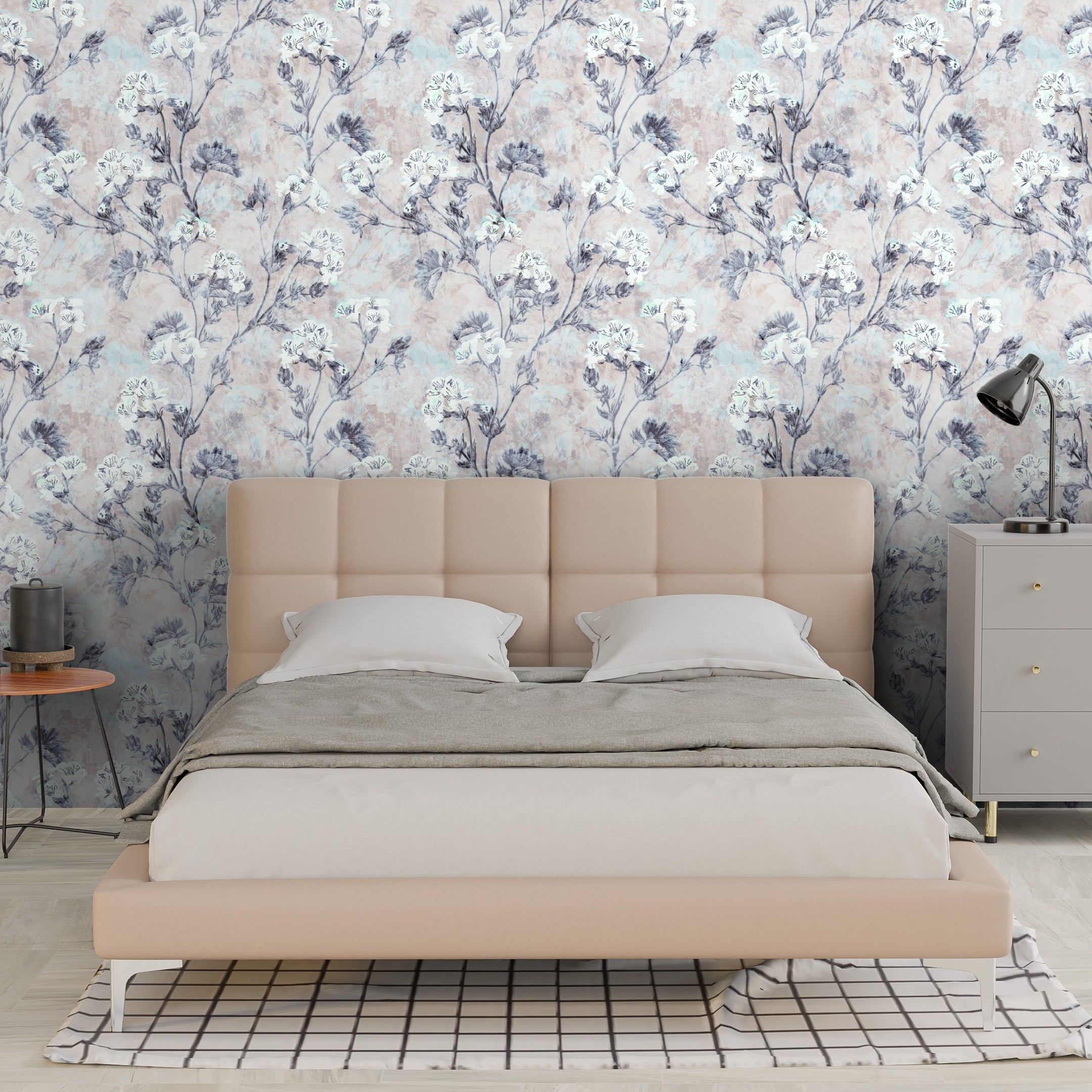 Floral Impression - White Blue Tint