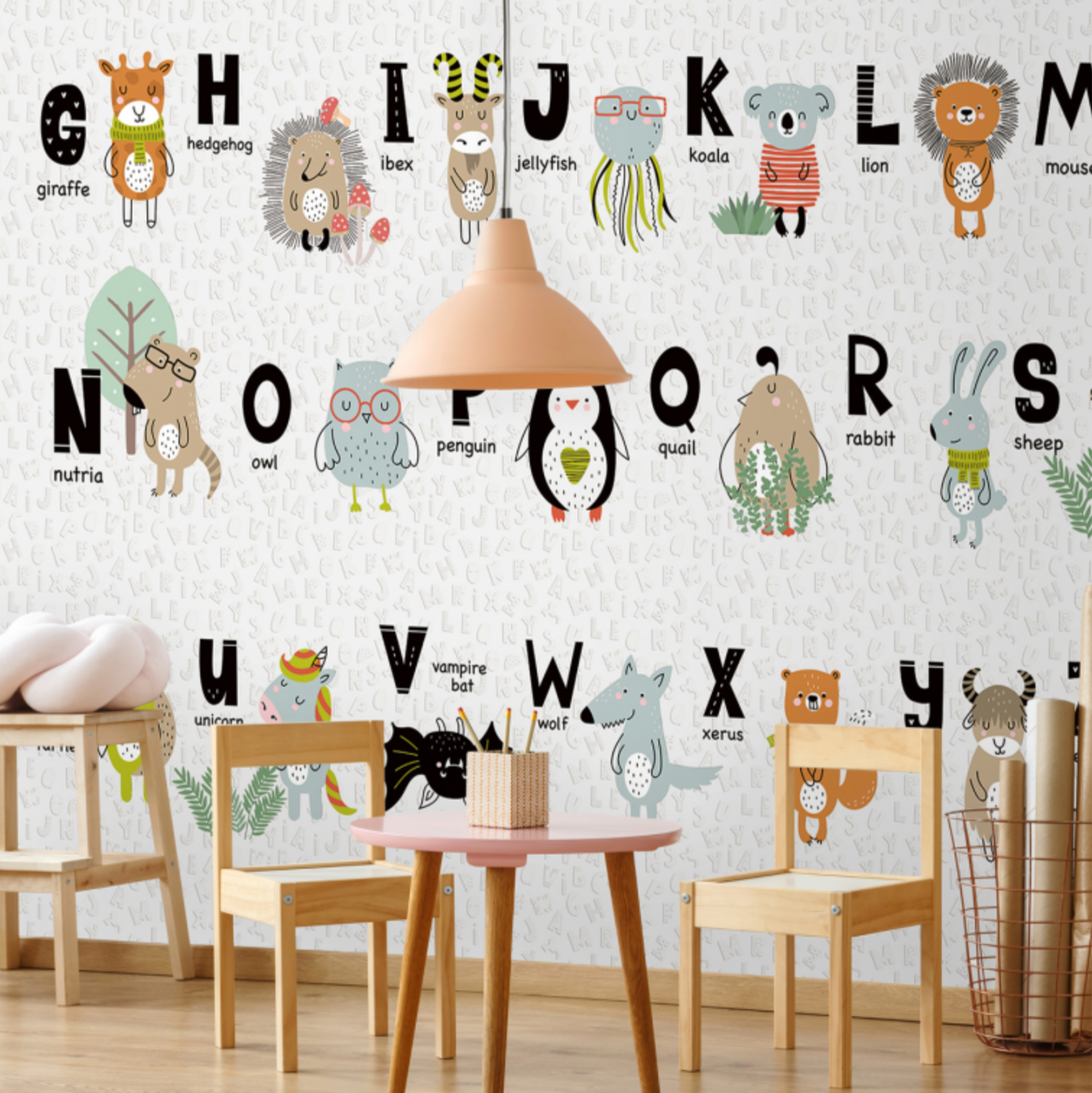 3D Animal Alphabet Adventure - Printed Mural