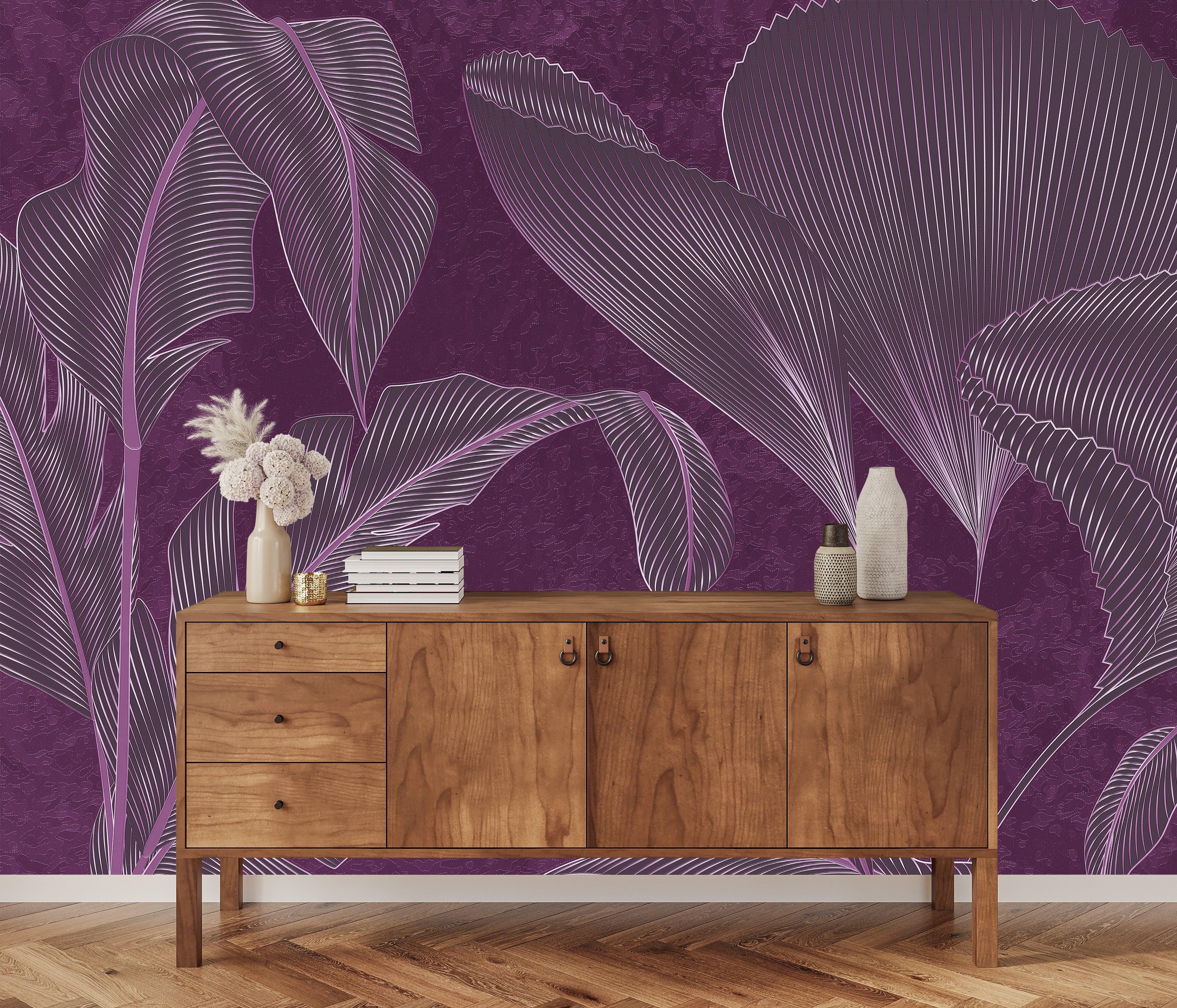 3D Gilded Tropics - Printed Mural
