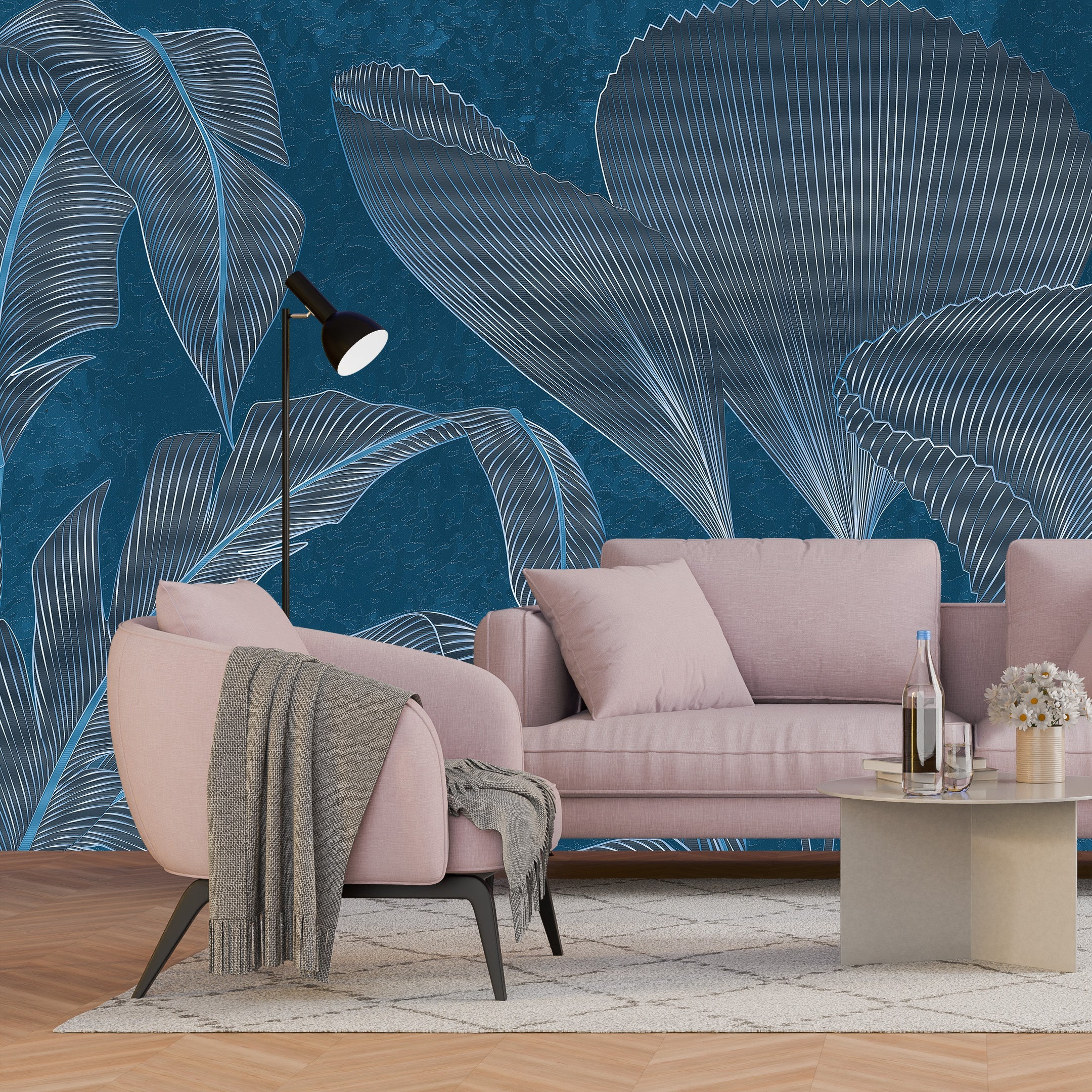 3D Gilded Tropics - Printed Mural
