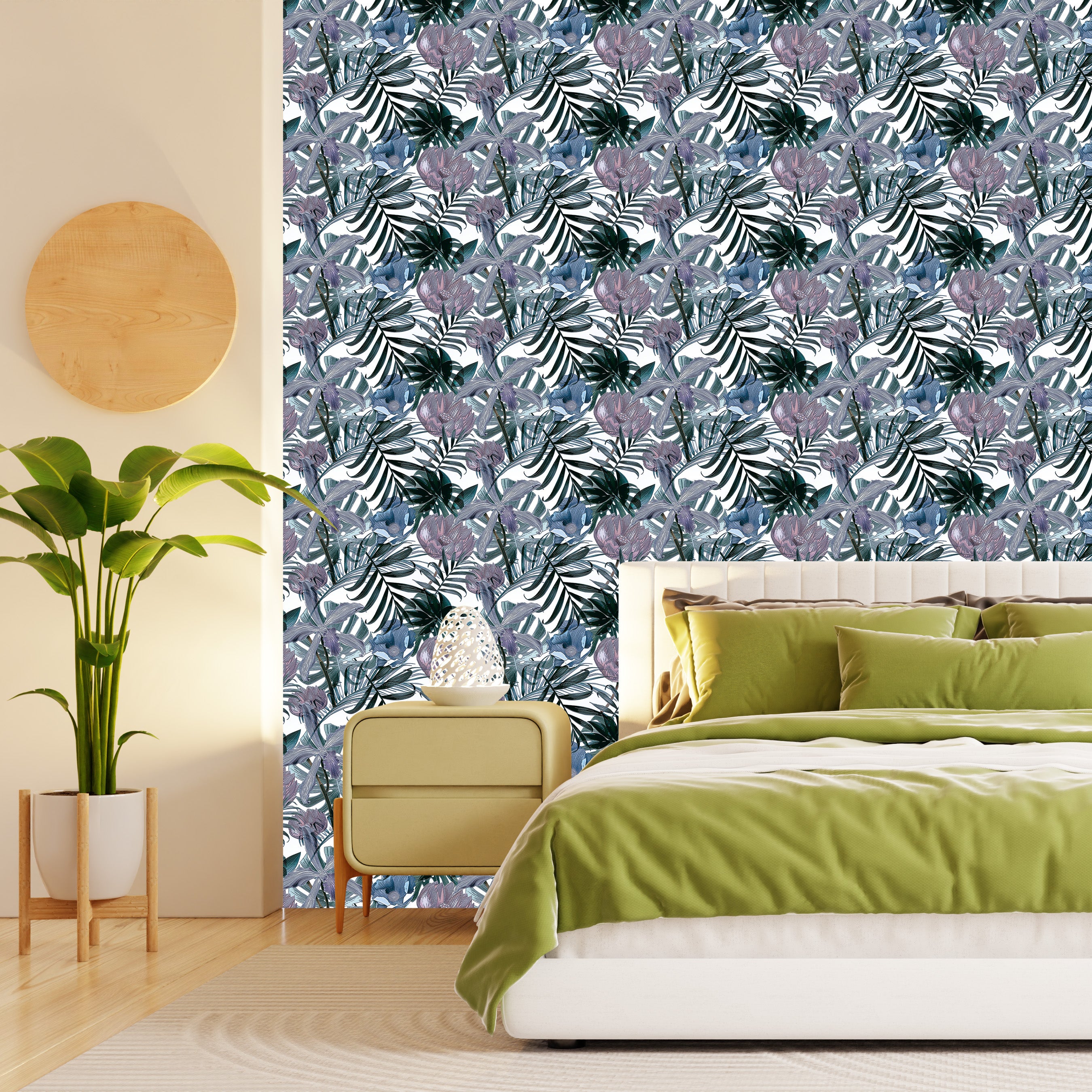 3D Botanical Bloom - Printed Wallpaper