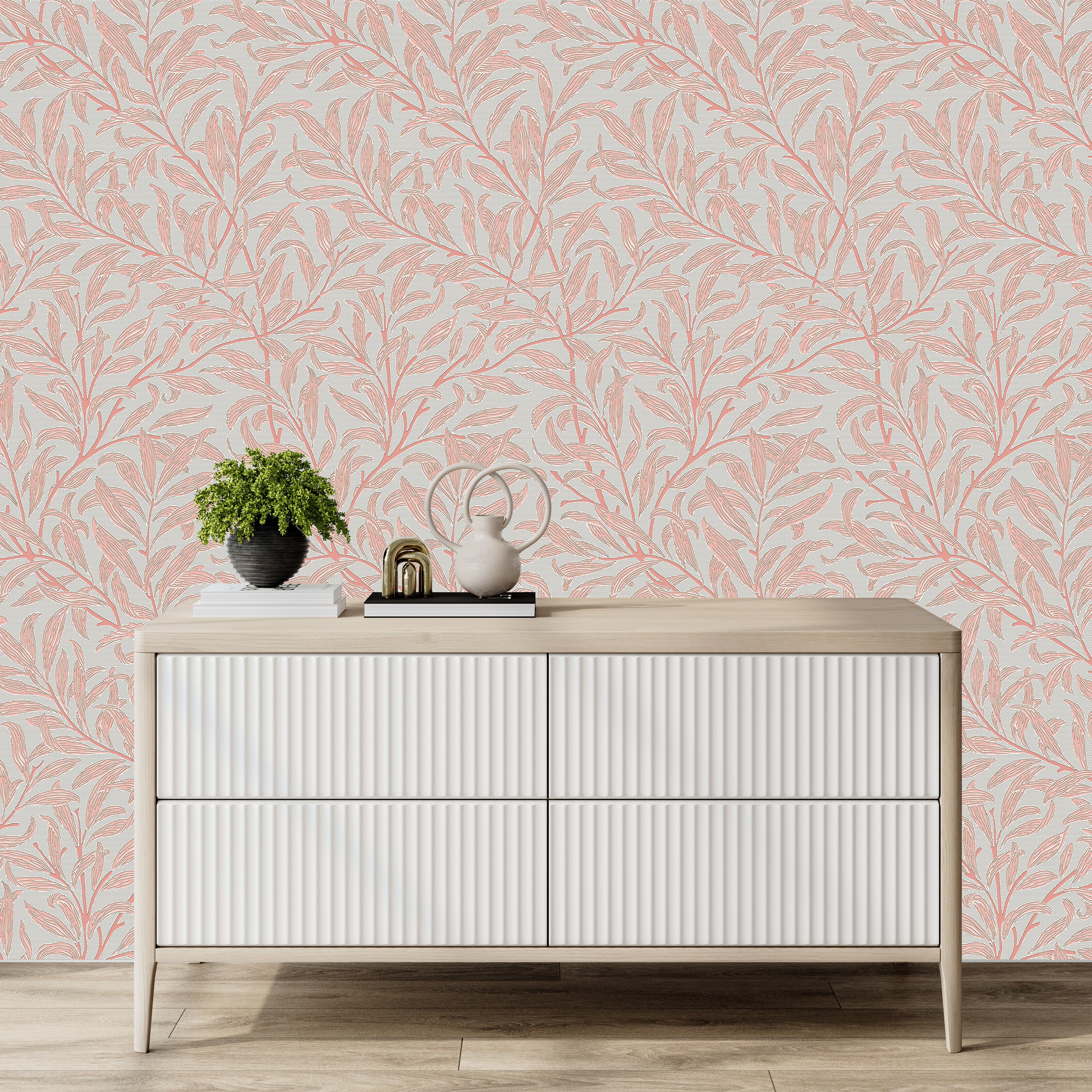 3D Serene Foliage - Printed Wallpaper