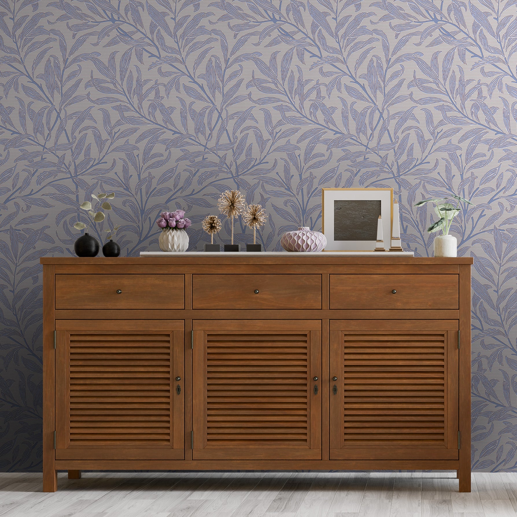 3D Serene Foliage - Printed Wallpaper