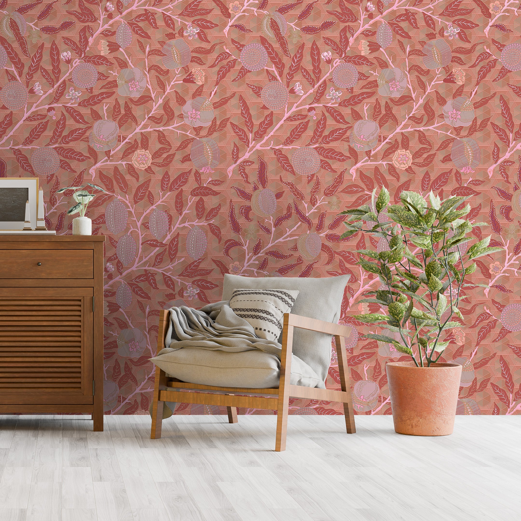 3D Vintage Orchard - Printed Wallpaper