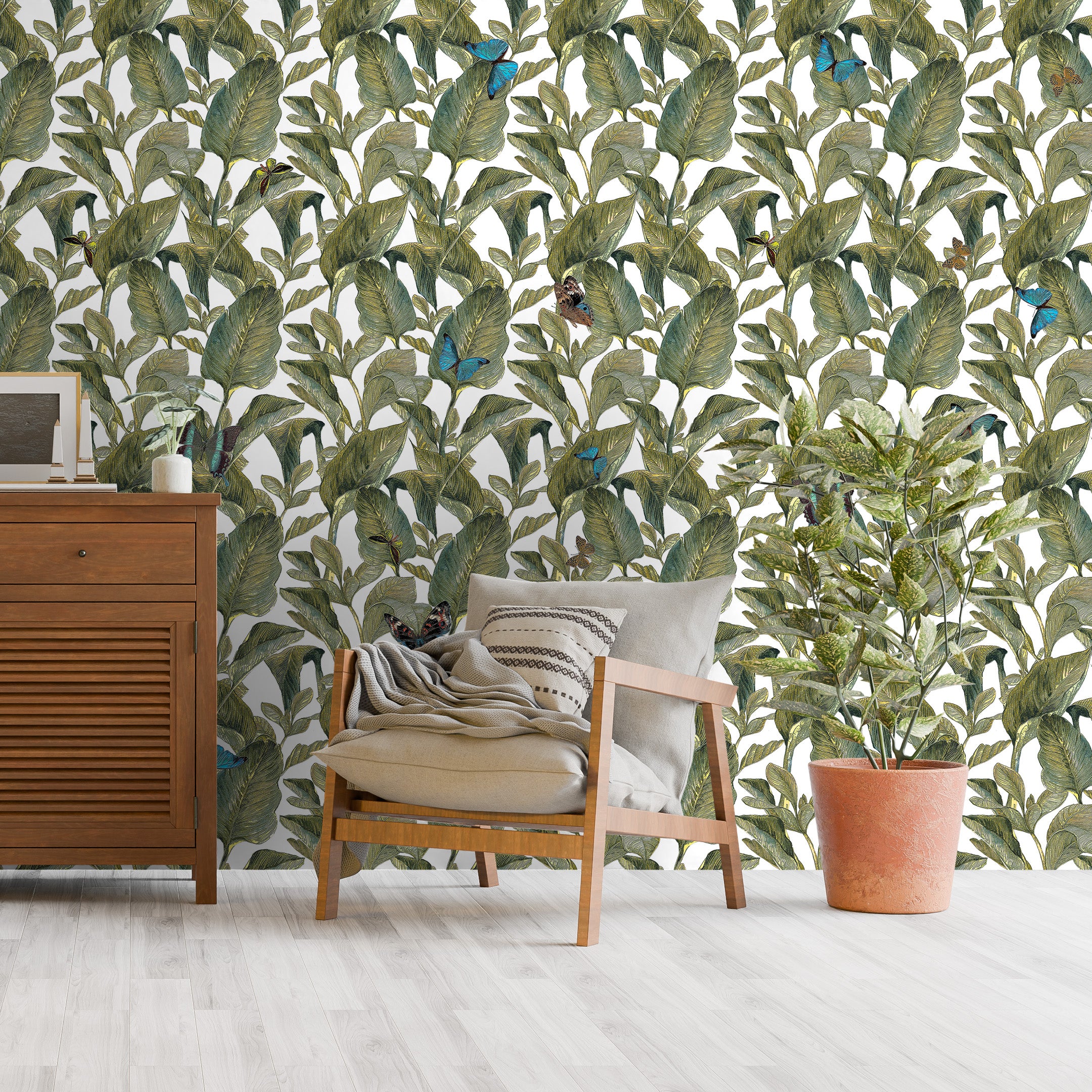 3D Leafy Lane - Printed Wallpaper