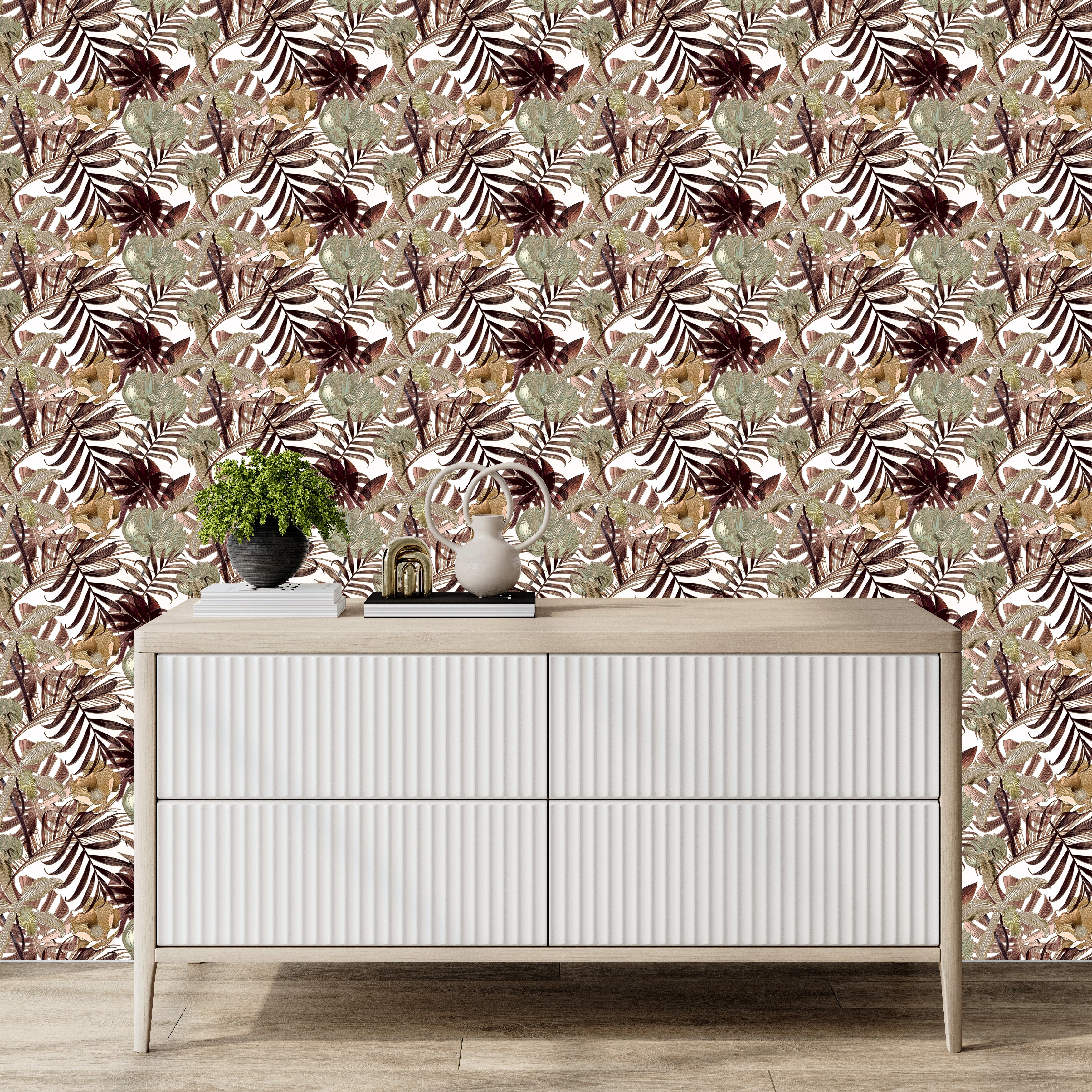 3D Botanical Bloom - Printed Wallpaper