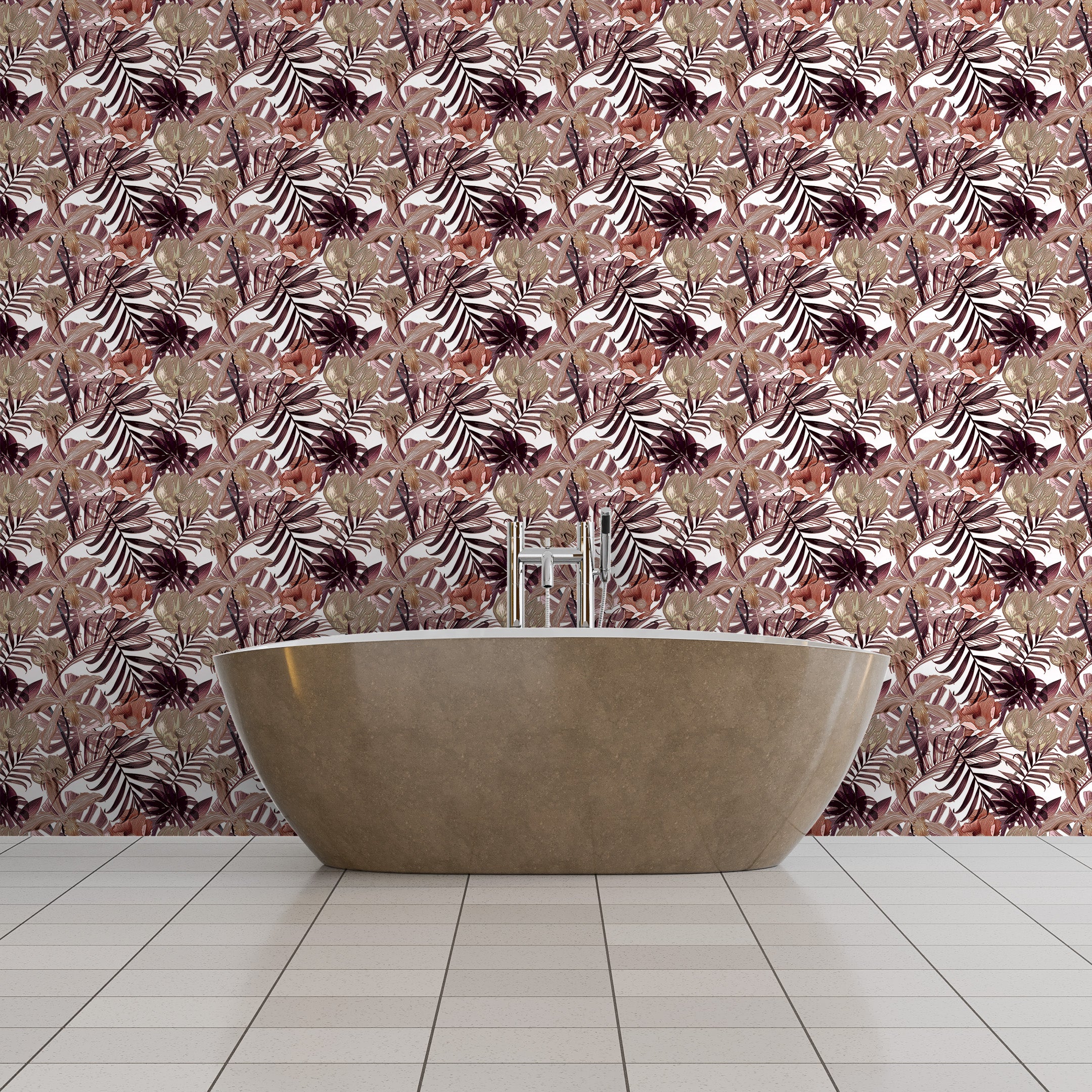 3D Botanical Bloom - Printed Wallpaper