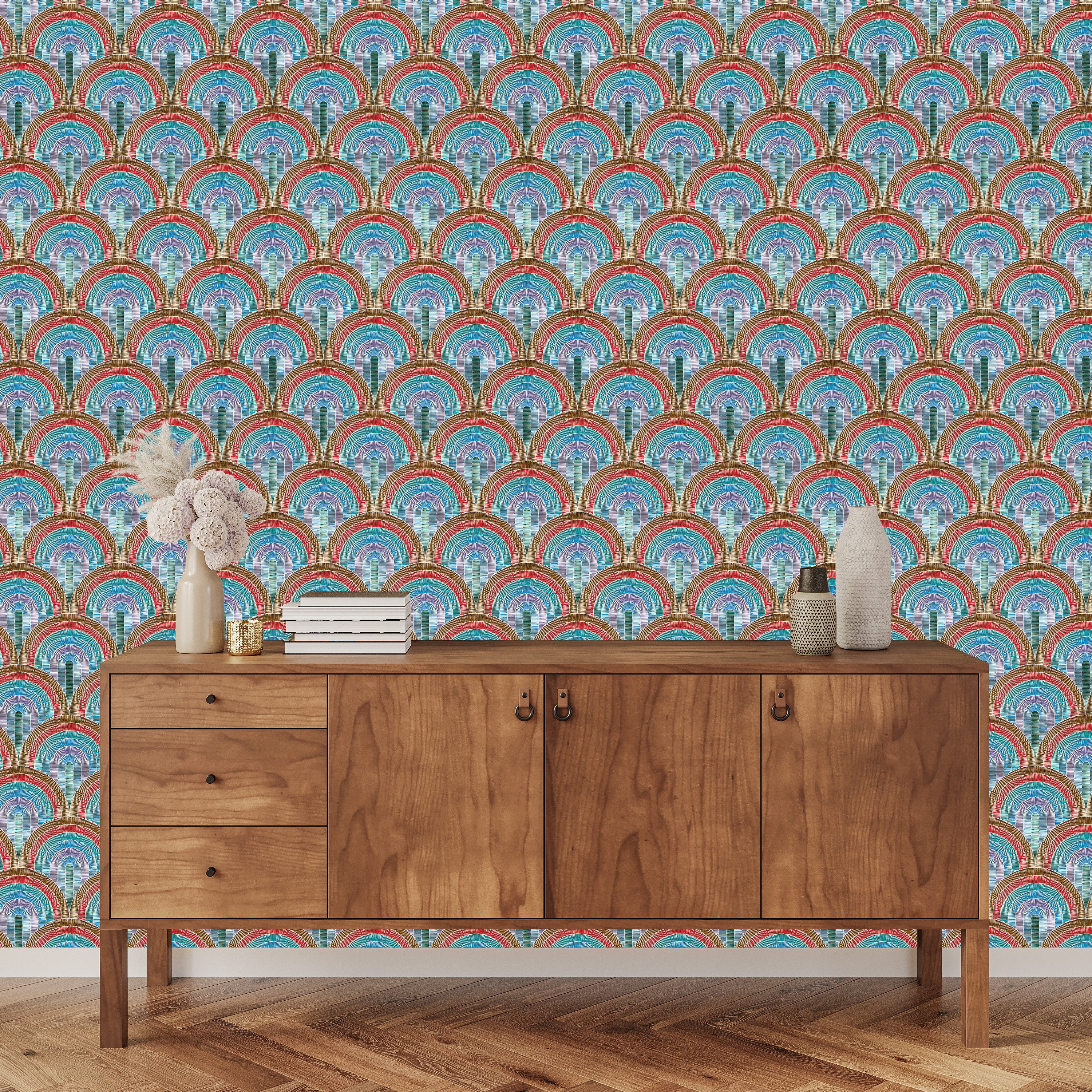 3D Retro Radiance - Printed Wallpaper