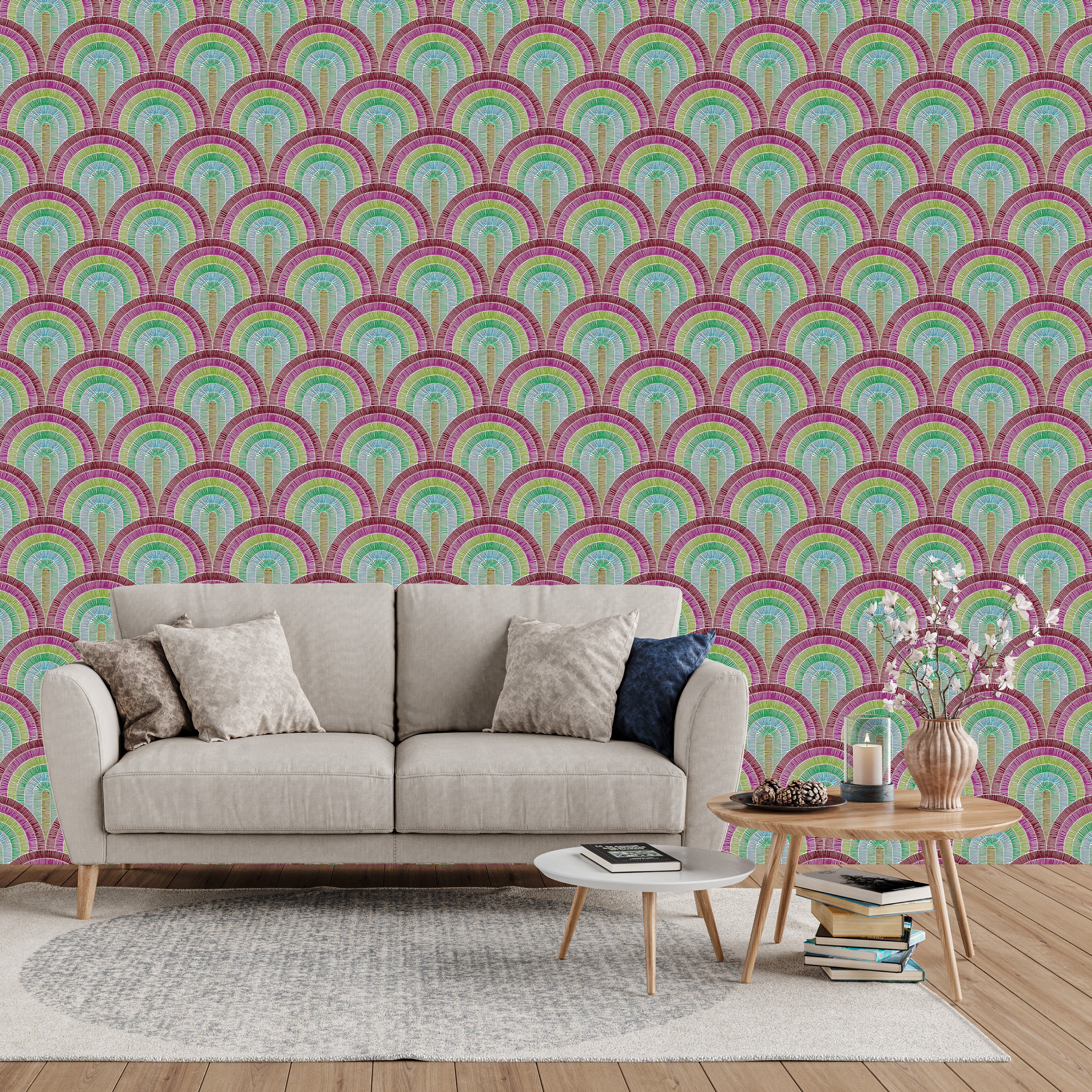 3D Retro Radiance - Printed Wallpaper