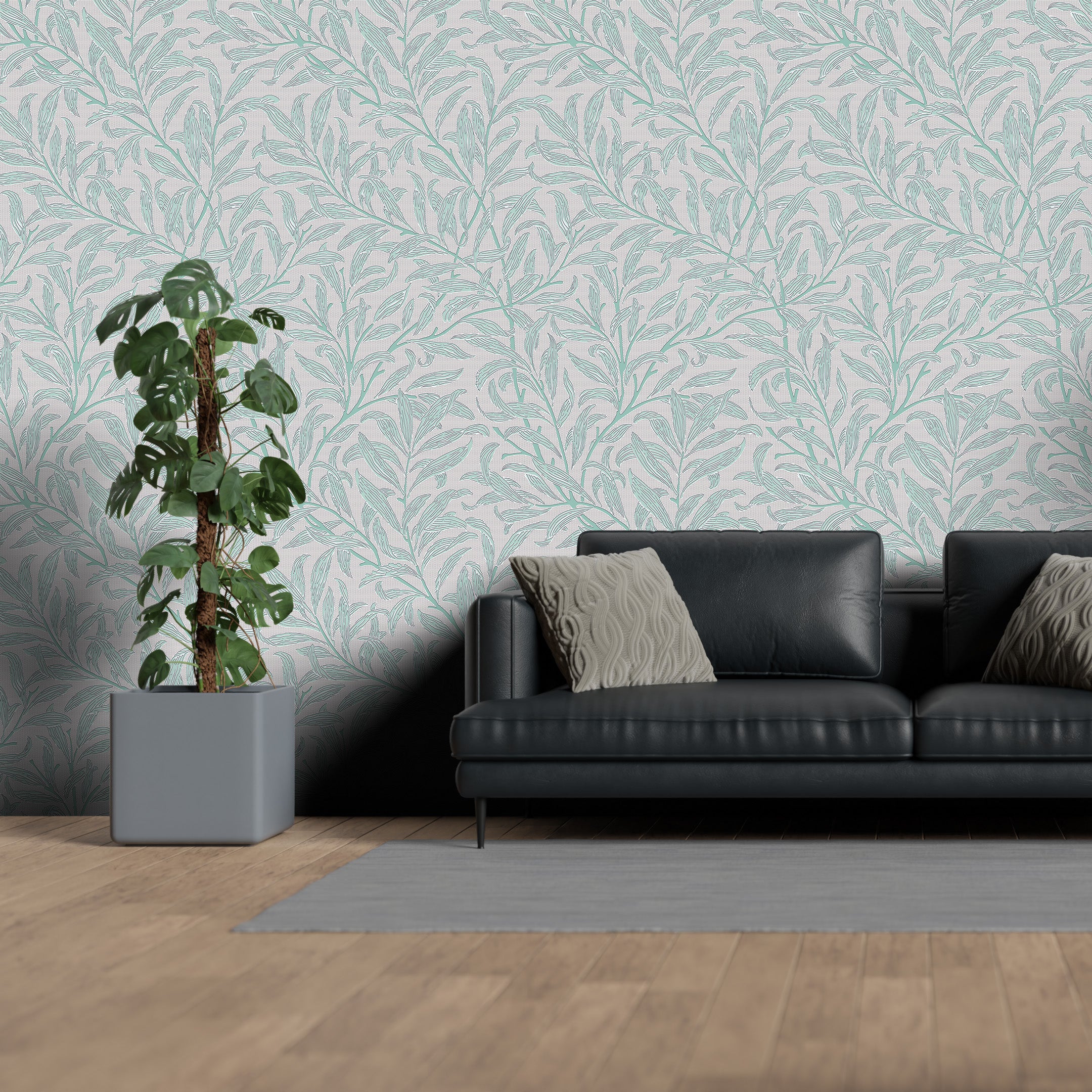 3D Serene Foliage - Printed Wallpaper