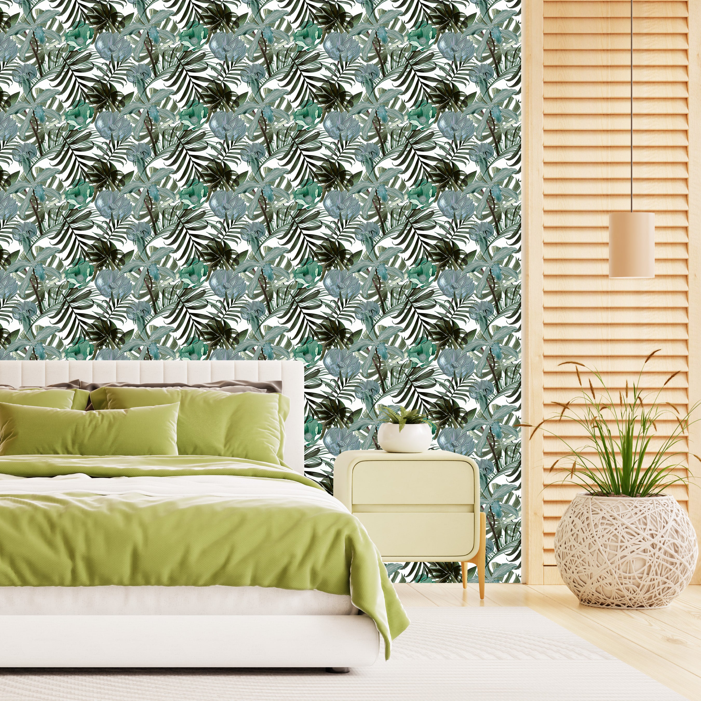 3D Botanical Bloom - Printed Wallpaper