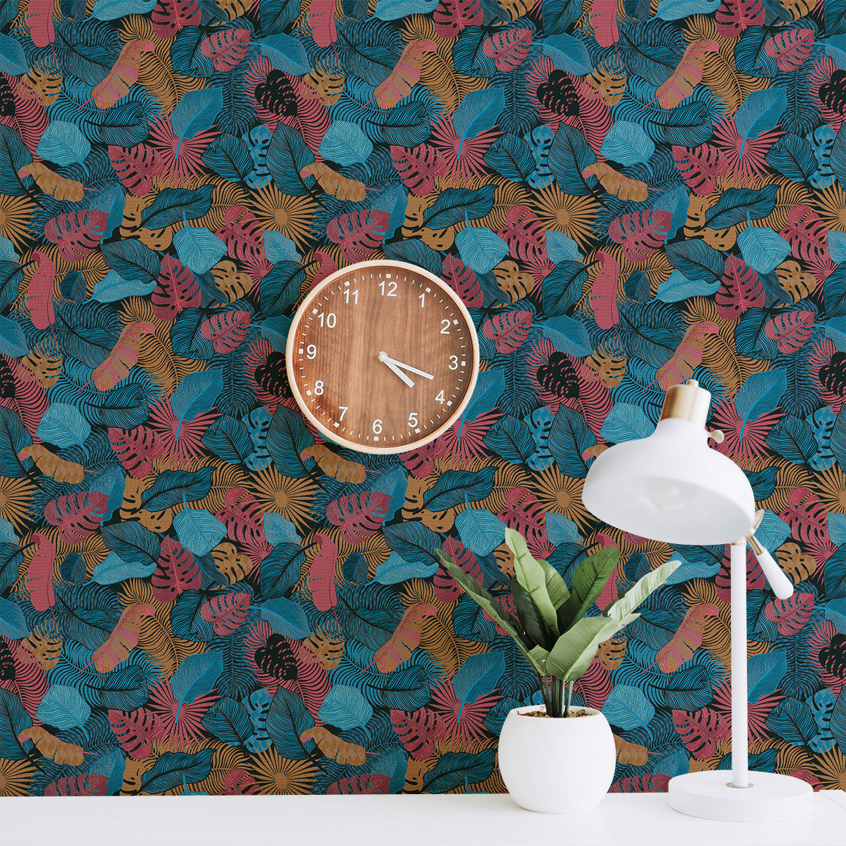 3D Neon Jungle - Printed Wallpaper