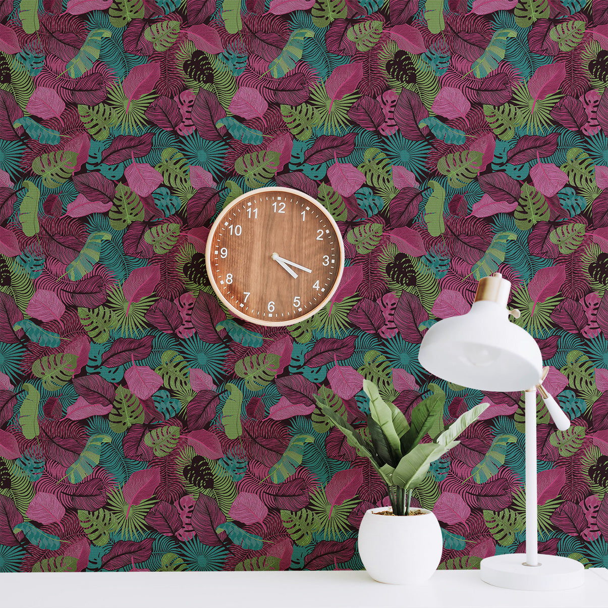 3D Neon Jungle - Printed Wallpaper