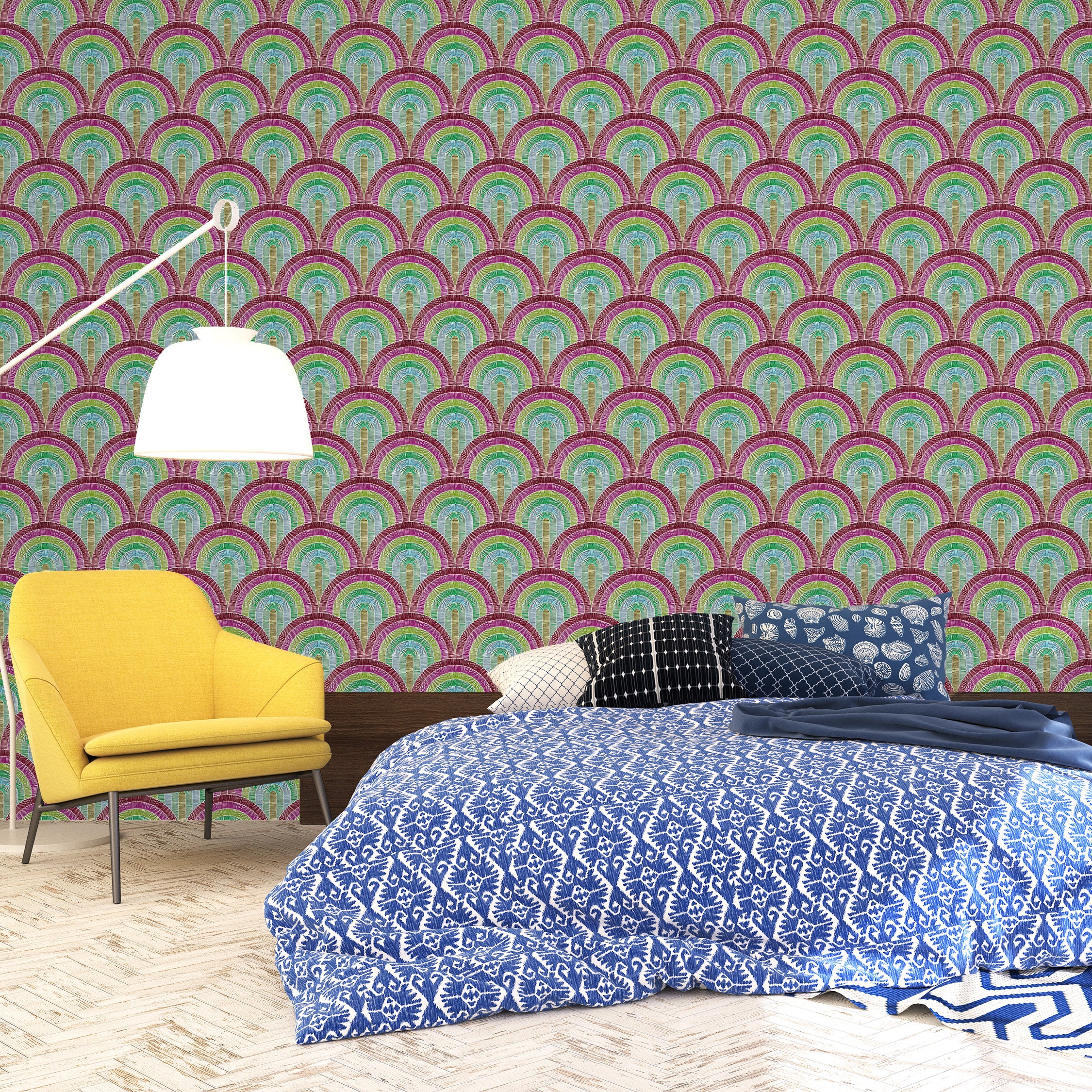 3D Retro Radiance - Printed Wallpaper