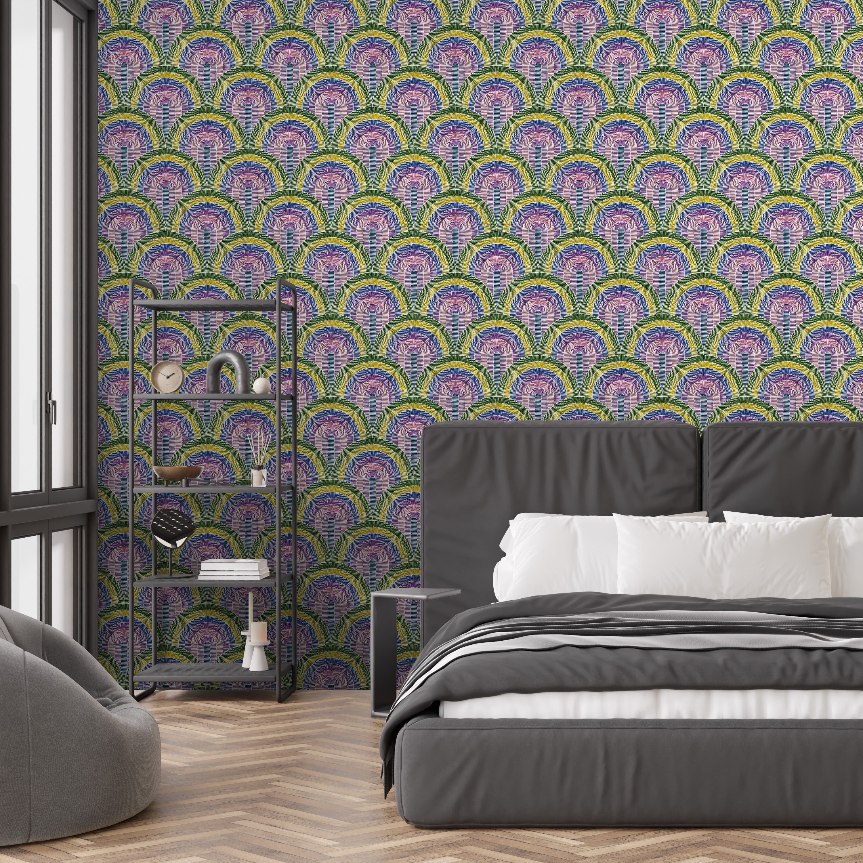 3D Retro Radiance - Printed Wallpaper