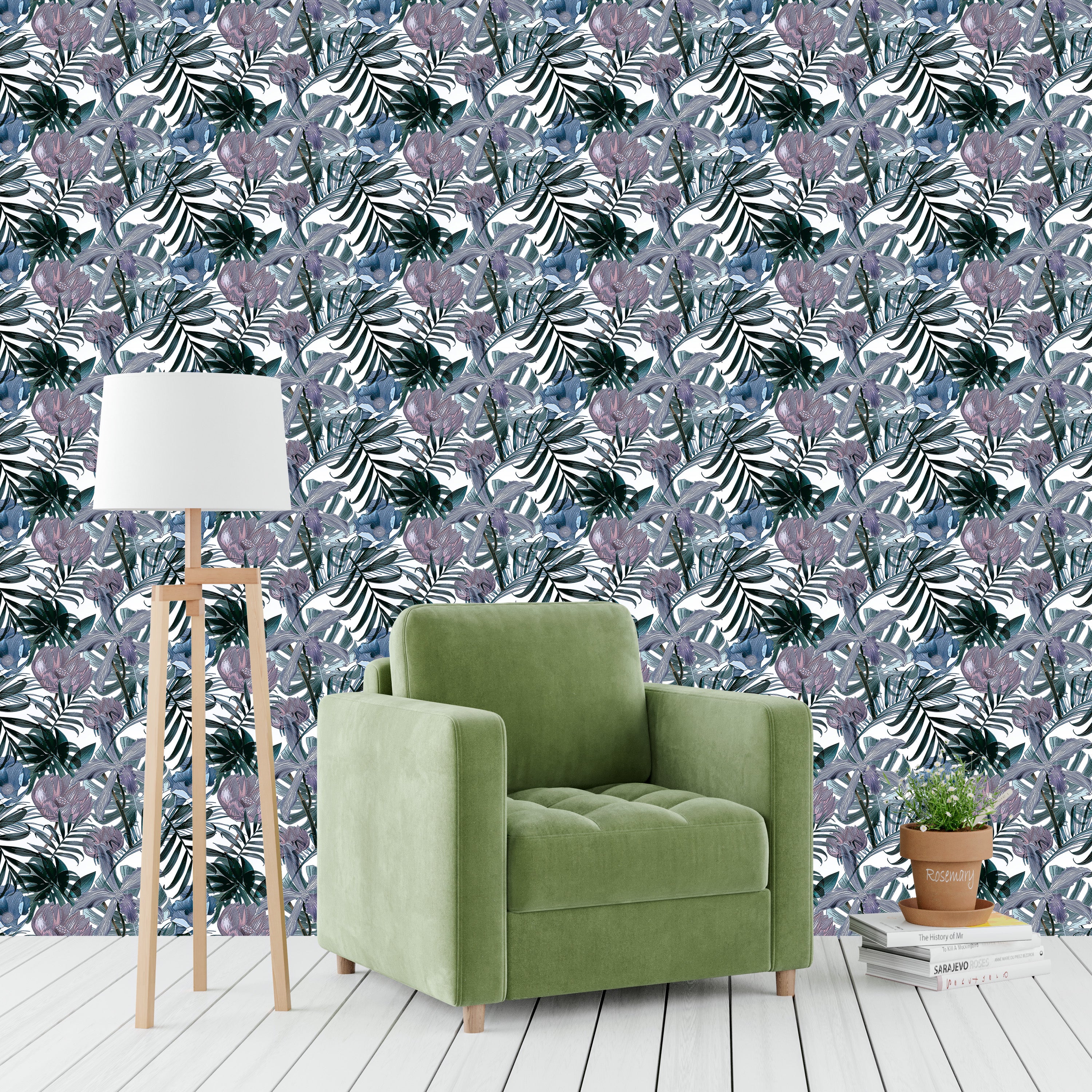 3D Botanical Bloom - Printed Wallpaper