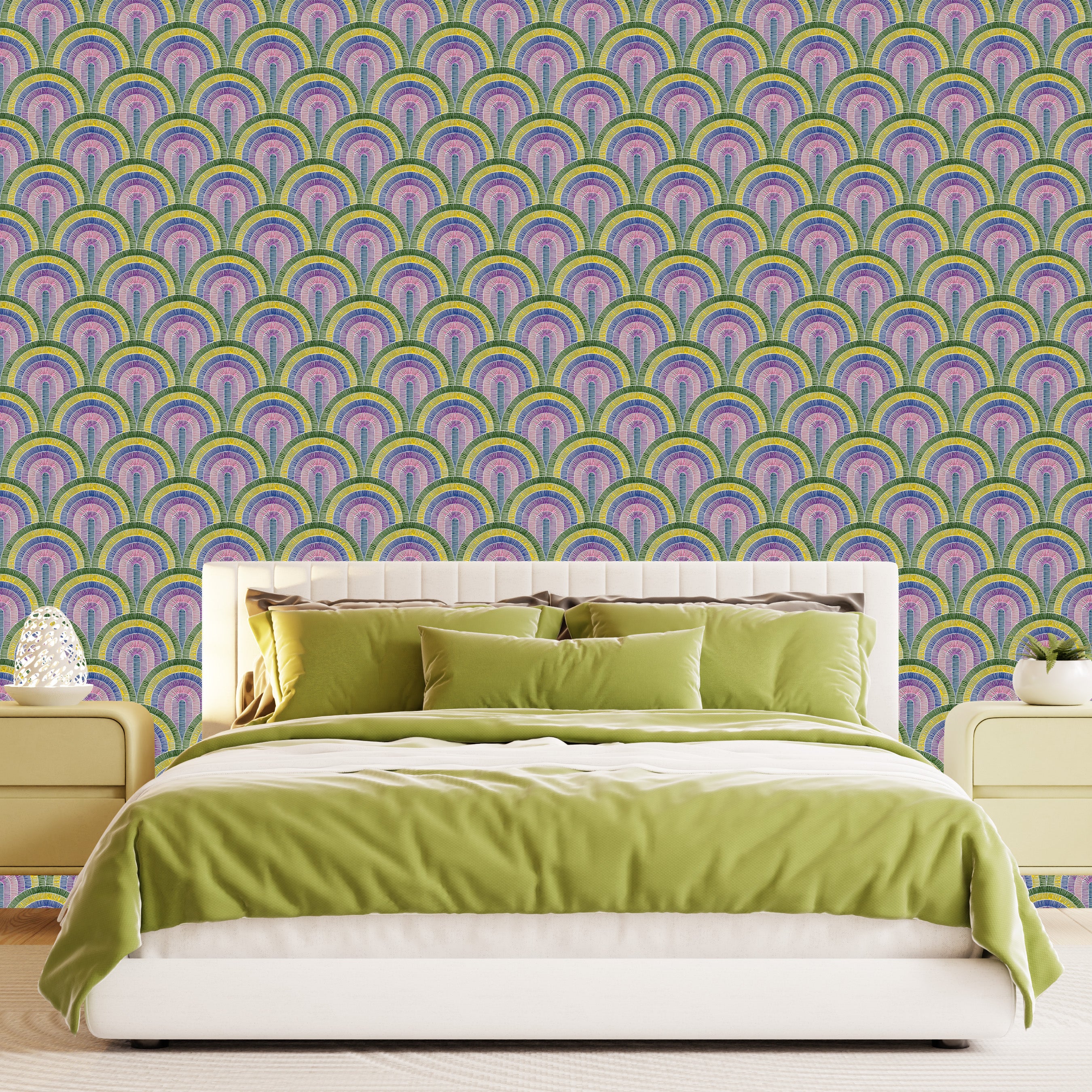 3D Retro Radiance - Printed Wallpaper
