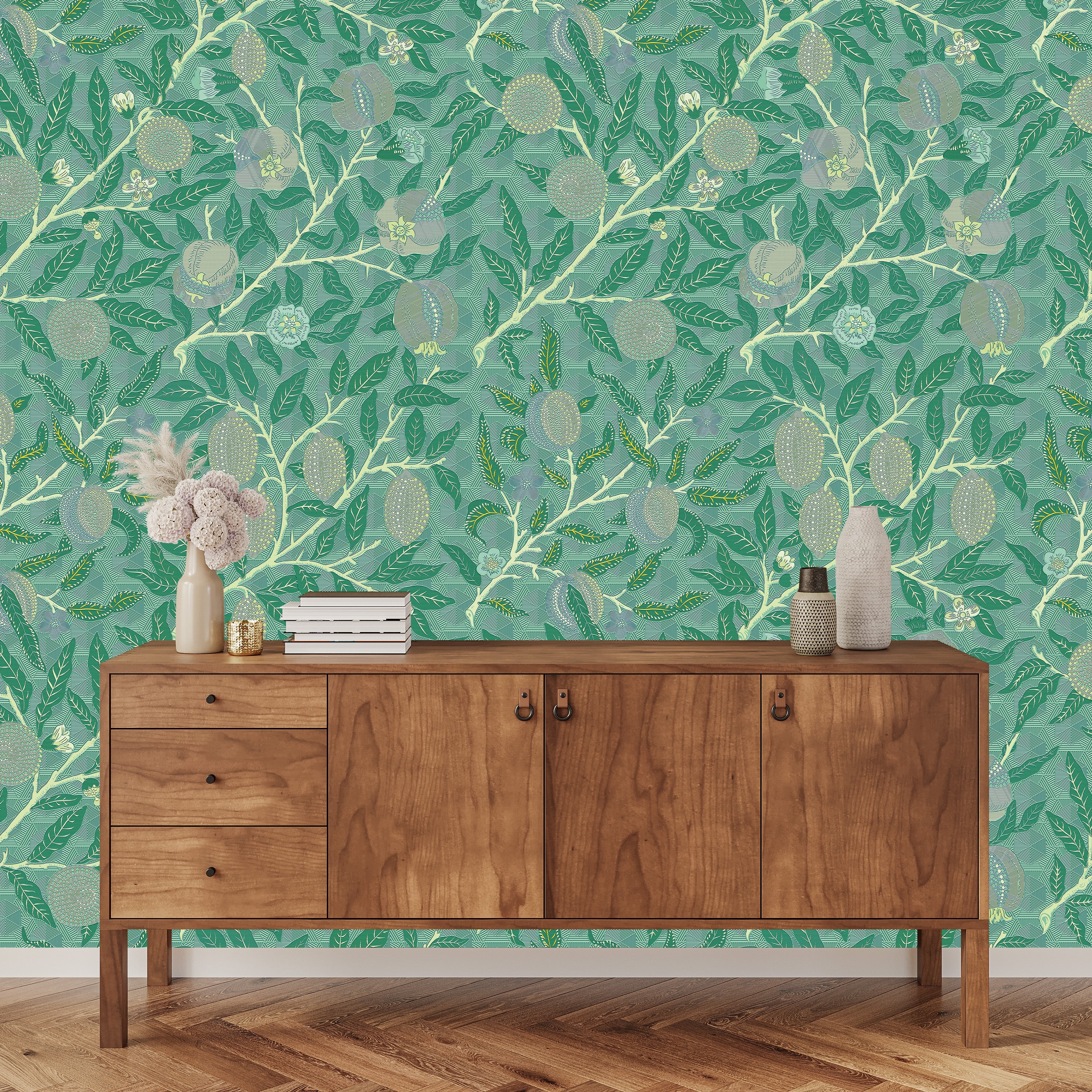 3D Vintage Orchard - Printed Wallpaper