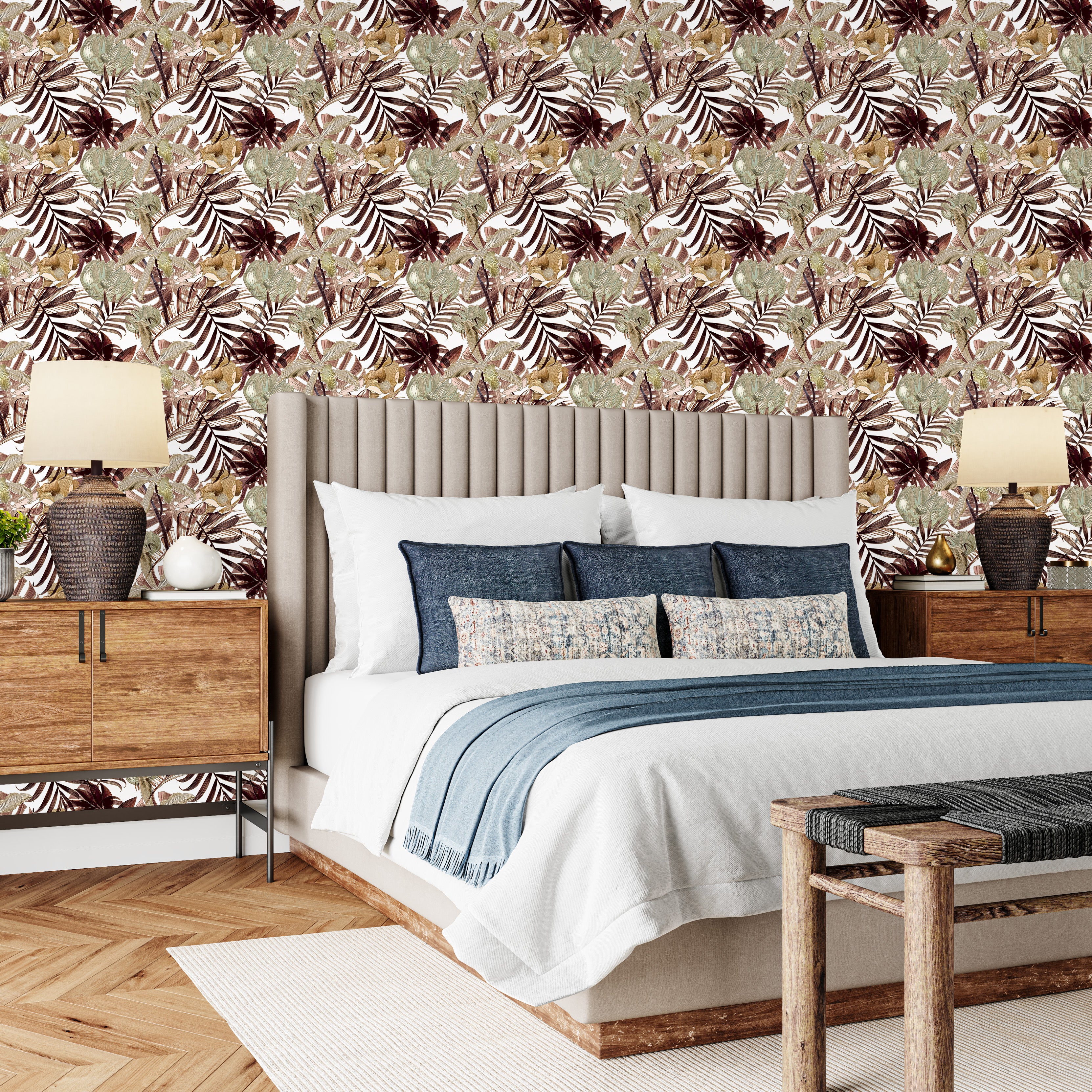 3D Botanical Bloom - Printed Wallpaper