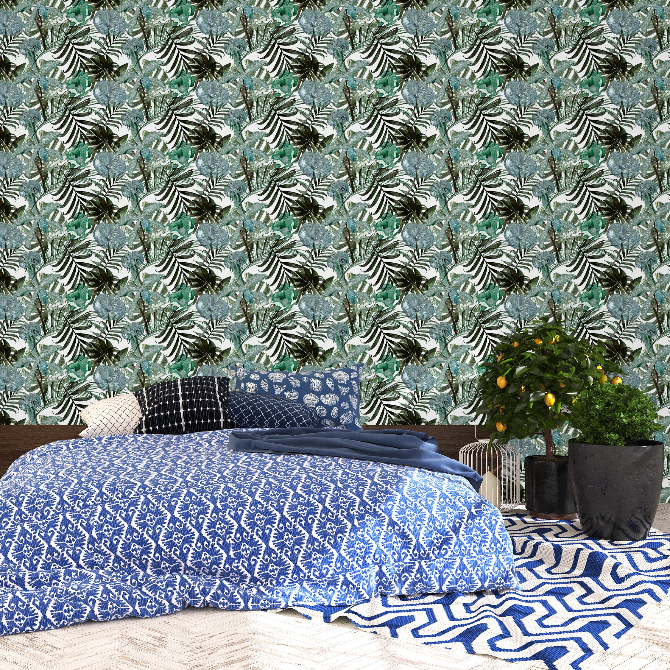 3D Botanical Bloom - Printed Wallpaper