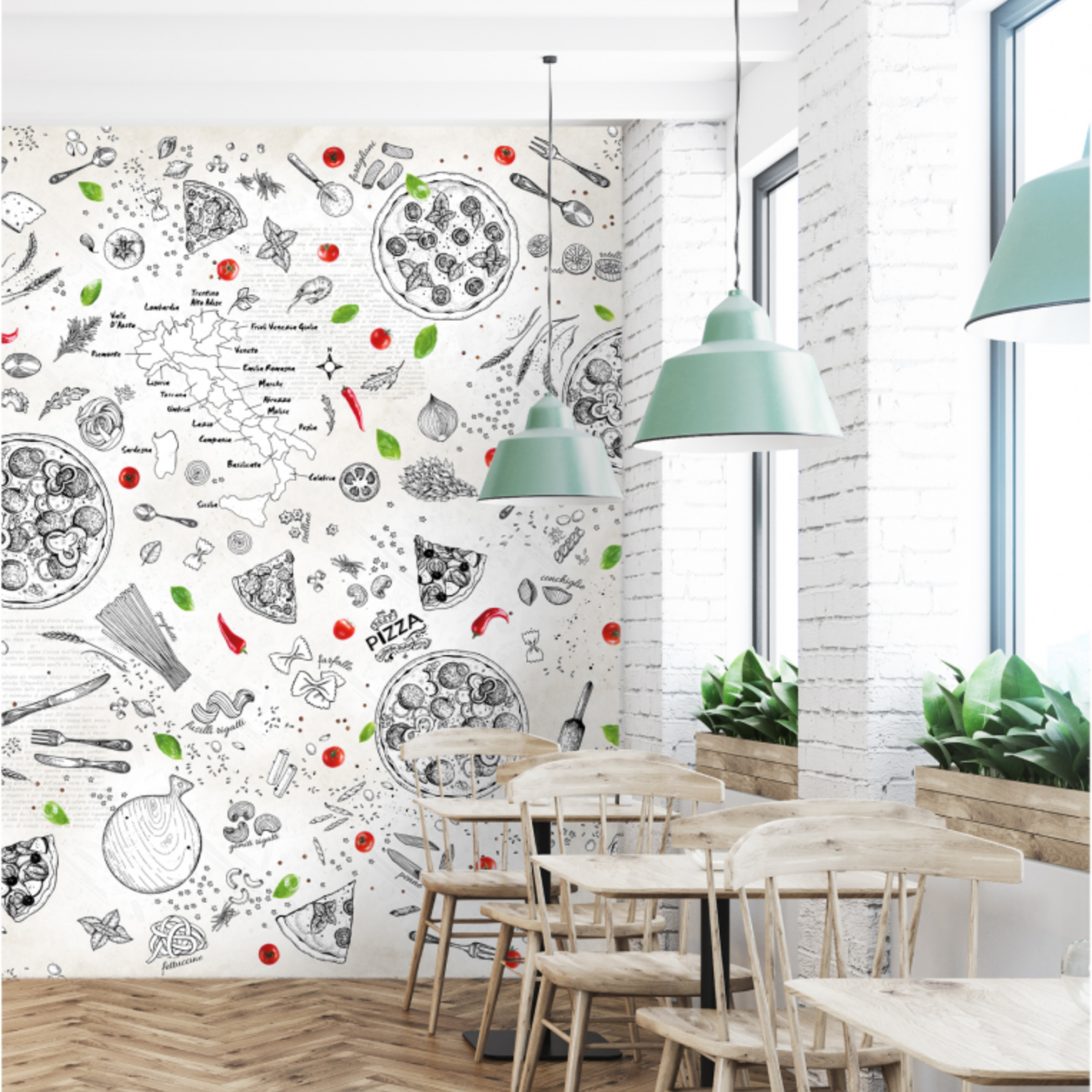 3D Pizza Party in White
