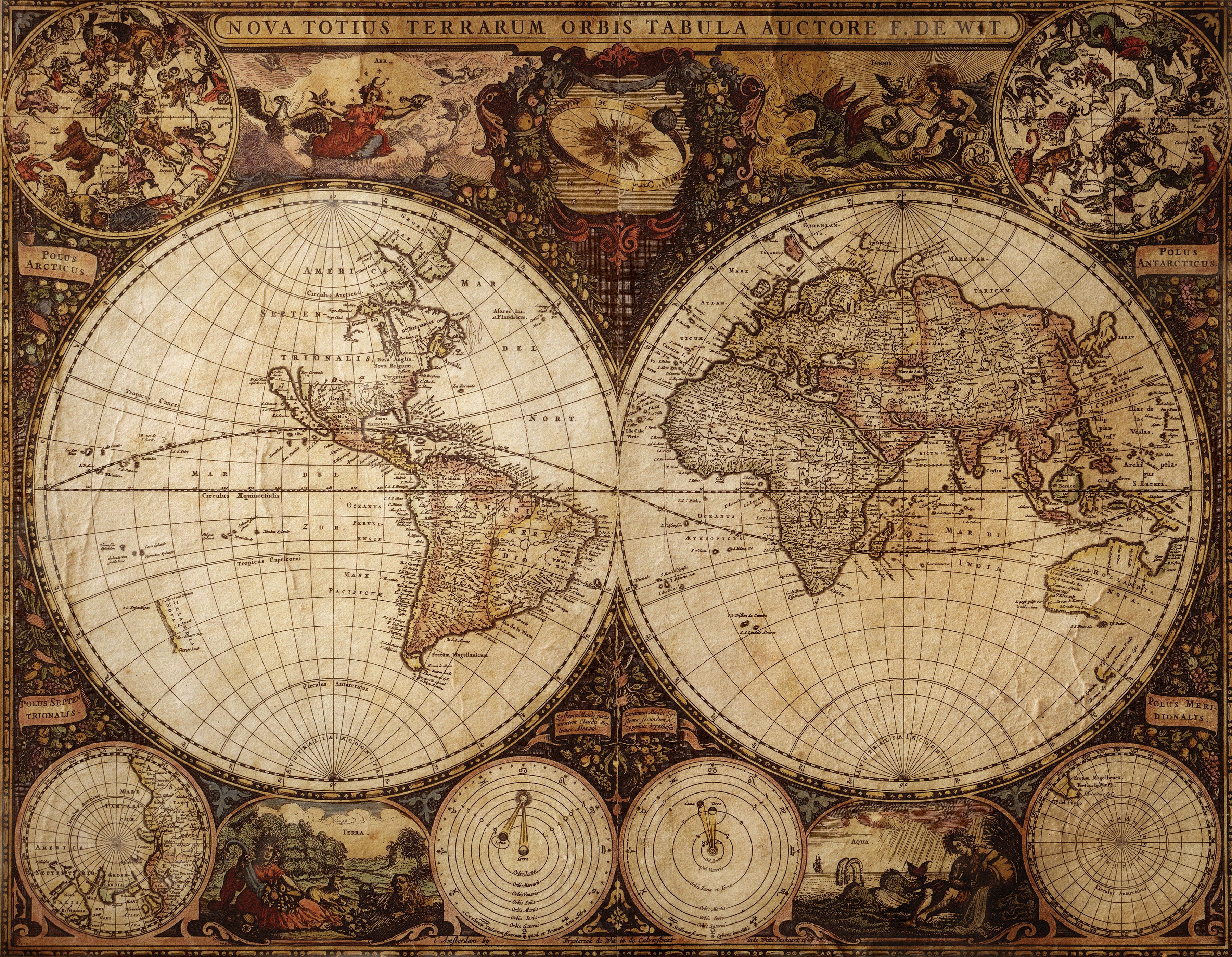 3D Vintage Map - Printed Mural
