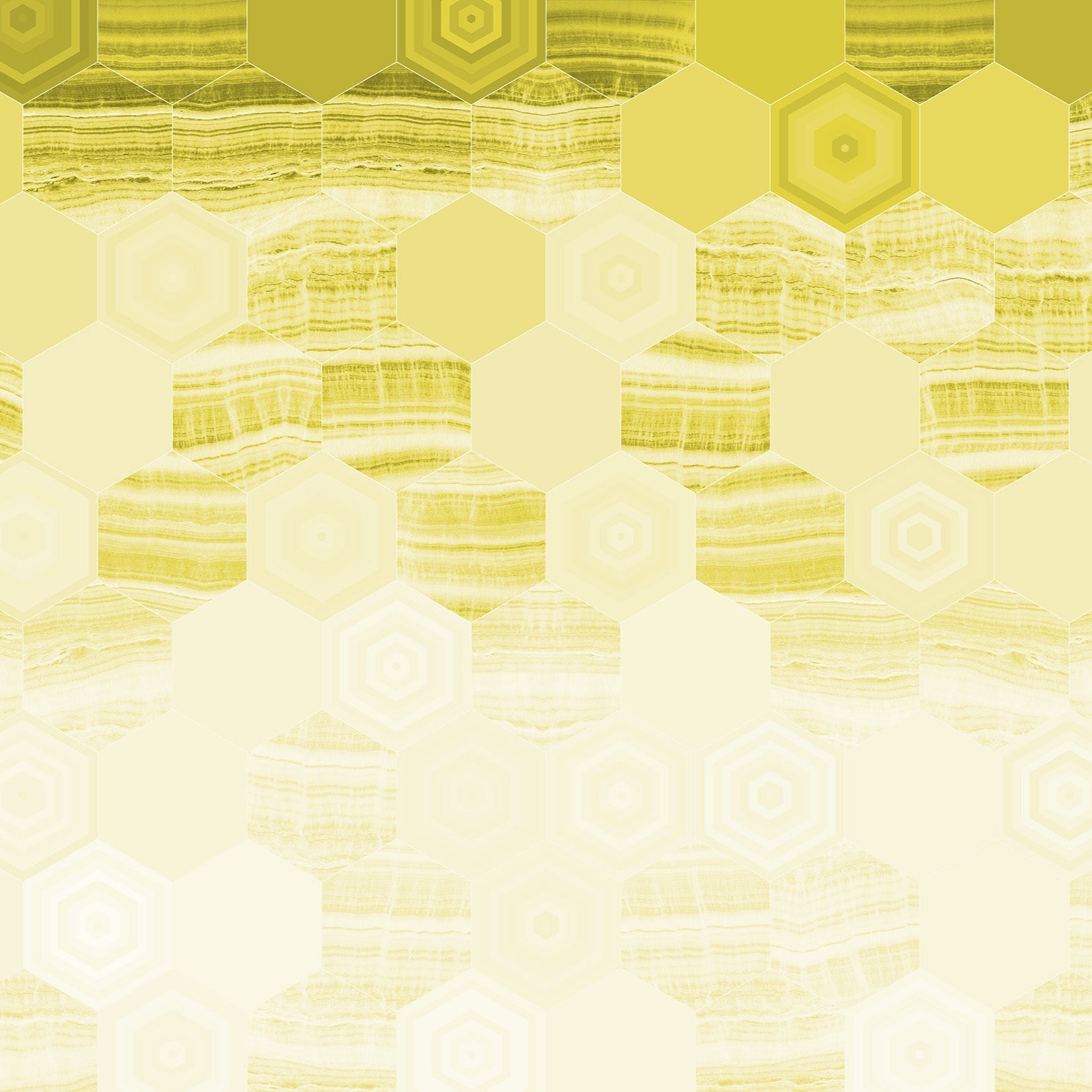 3D Marbled Hexagons - Printed Mural