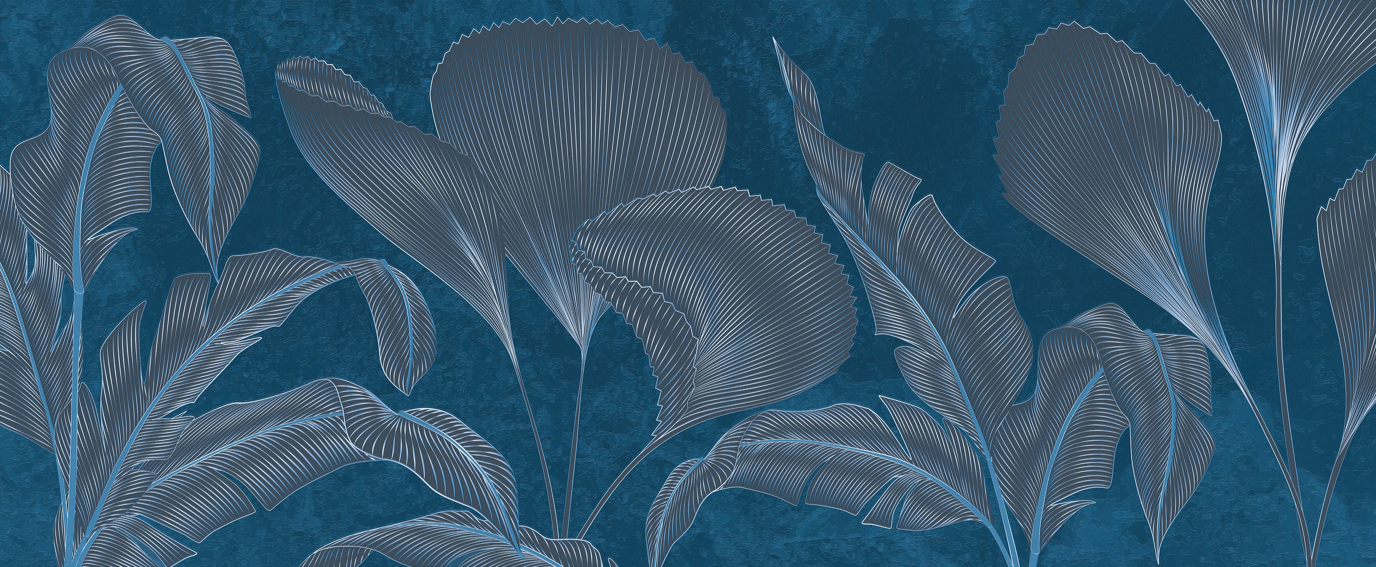3D Gilded Tropics - Printed Mural