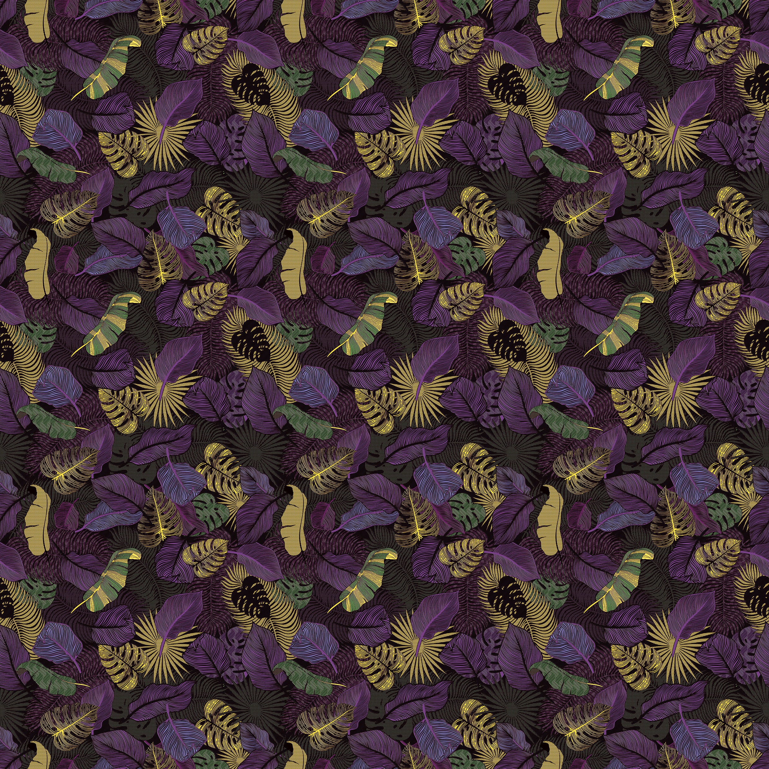 3D Neon Jungle - Printed Wallpaper