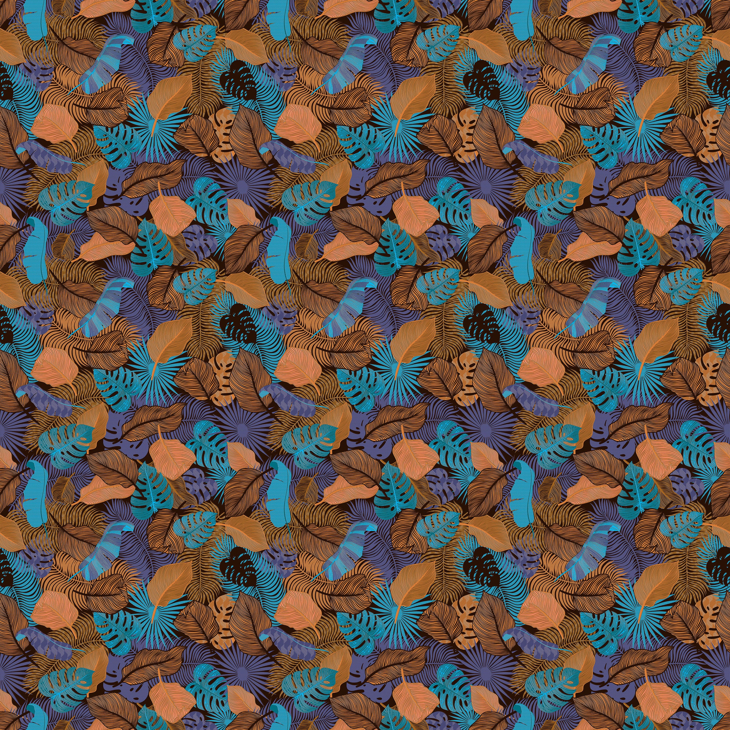 3D Neon Jungle - Printed Wallpaper