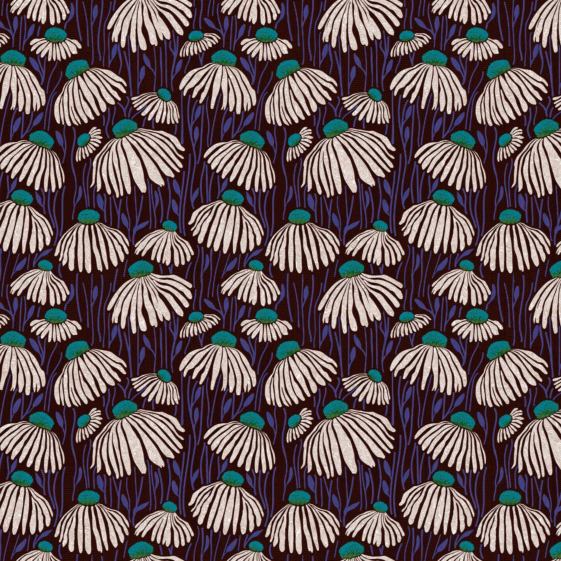 3D Midnight Bloom - Printed Wallpaper