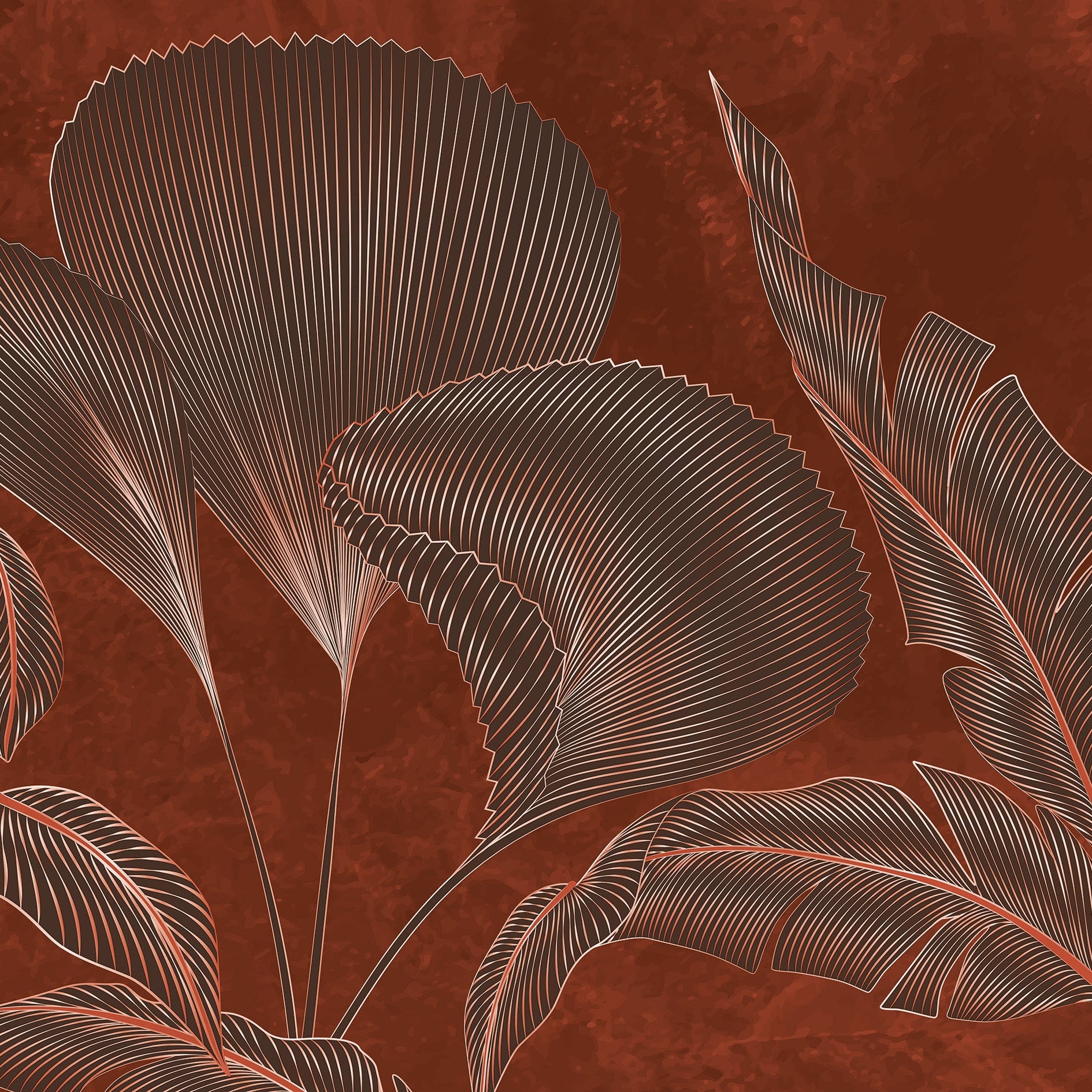 3D Gilded Tropics - Printed Mural