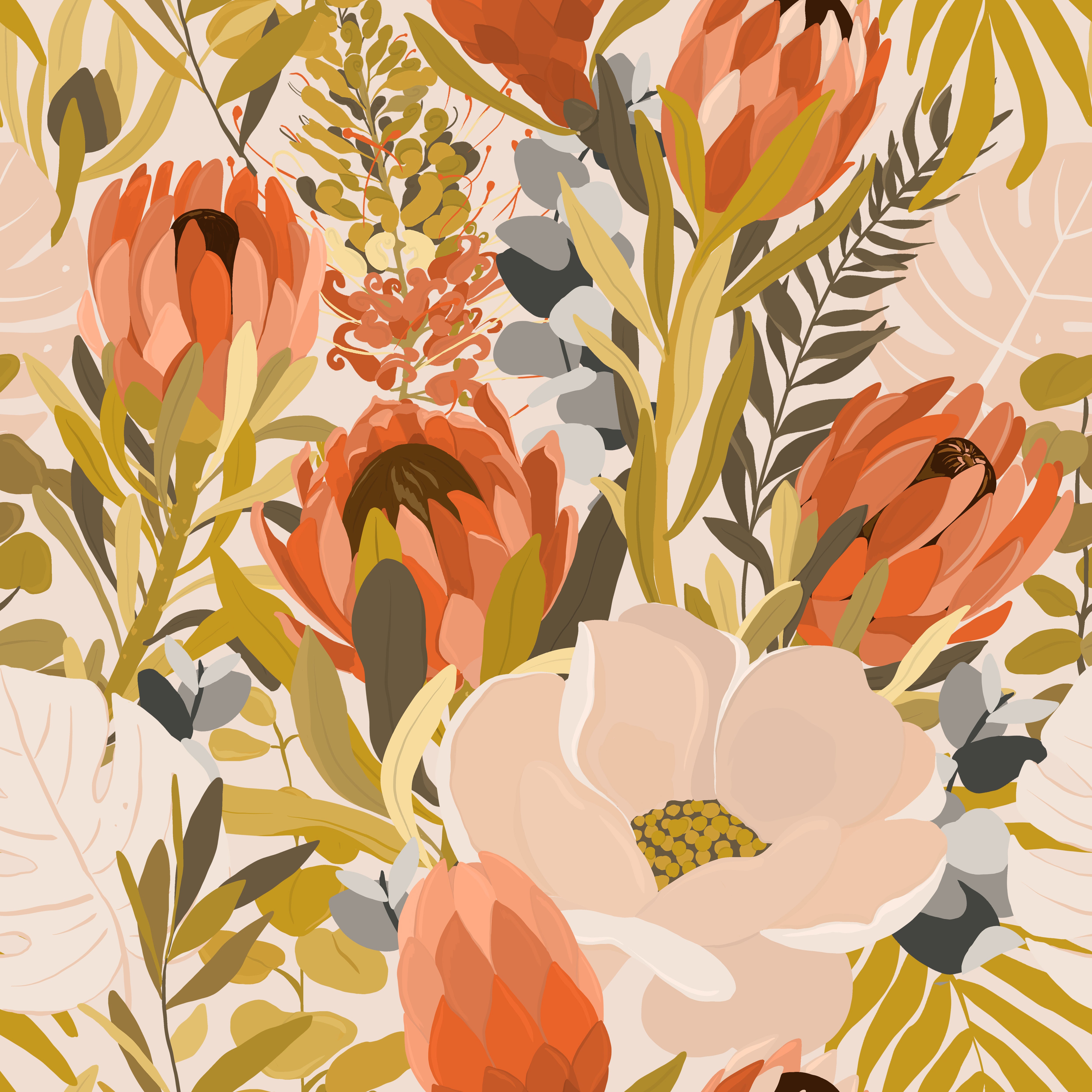 Golden Floral Tropics