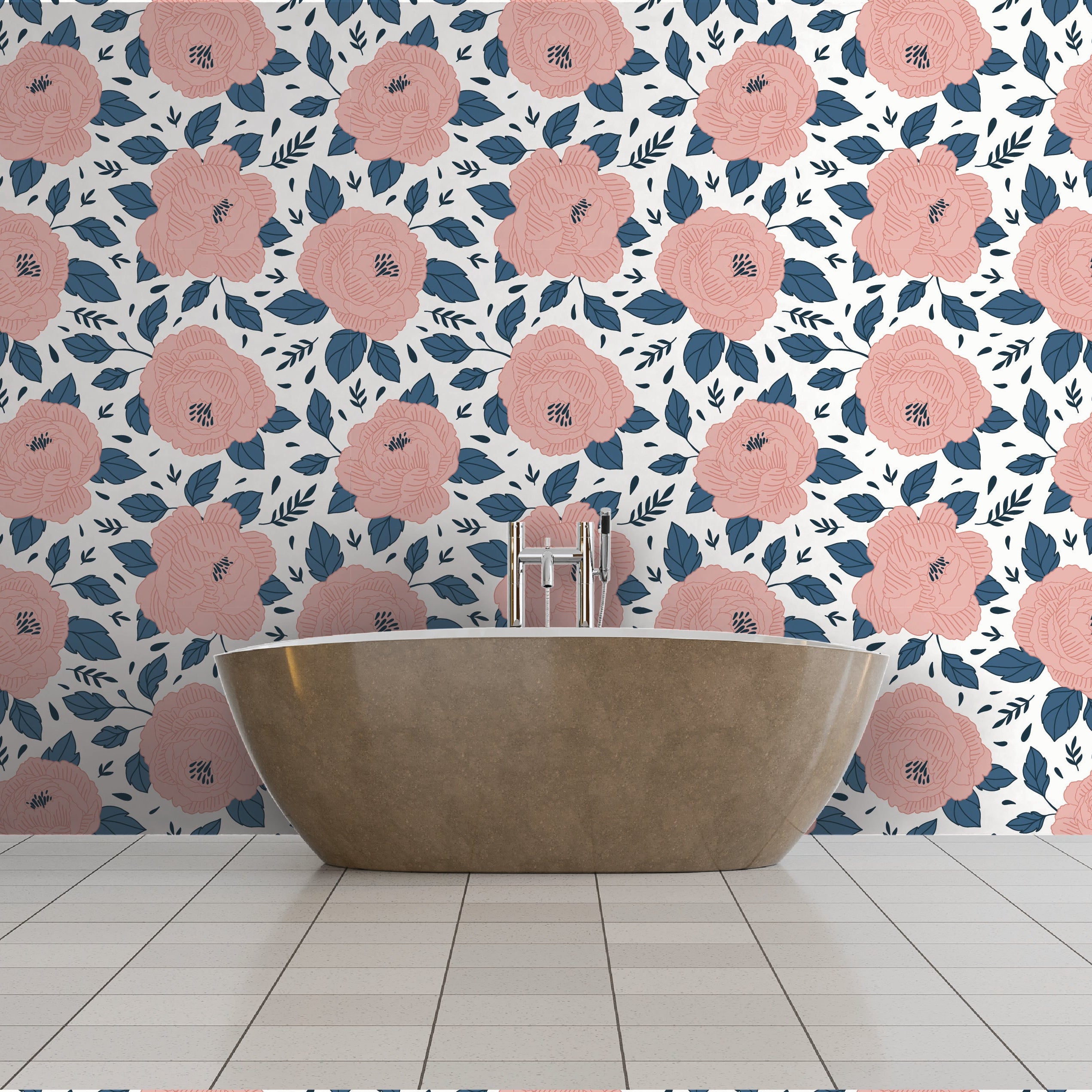 Blush & Indigo - Vintage Peony