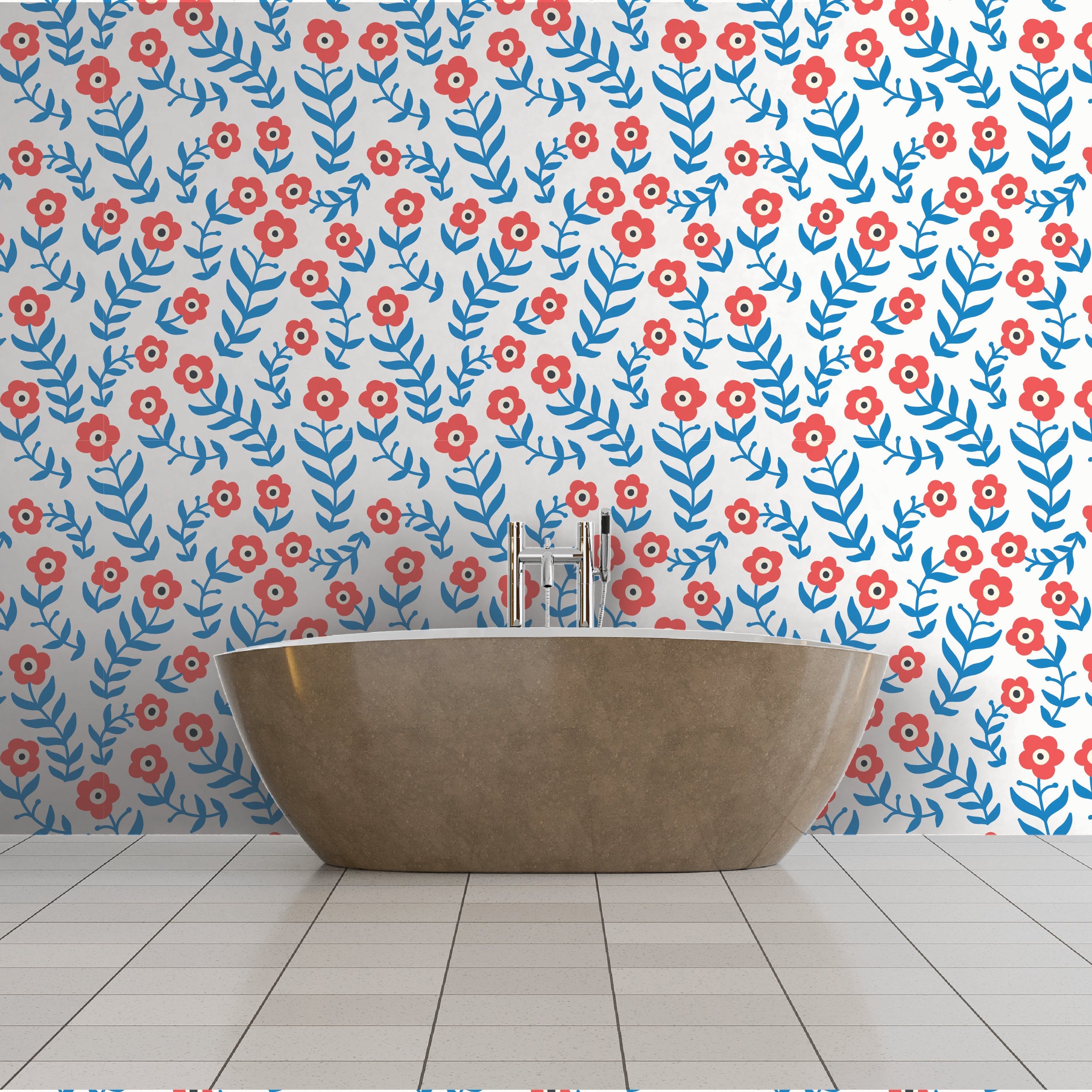 Playful Petals  - Retro Bloom Bright