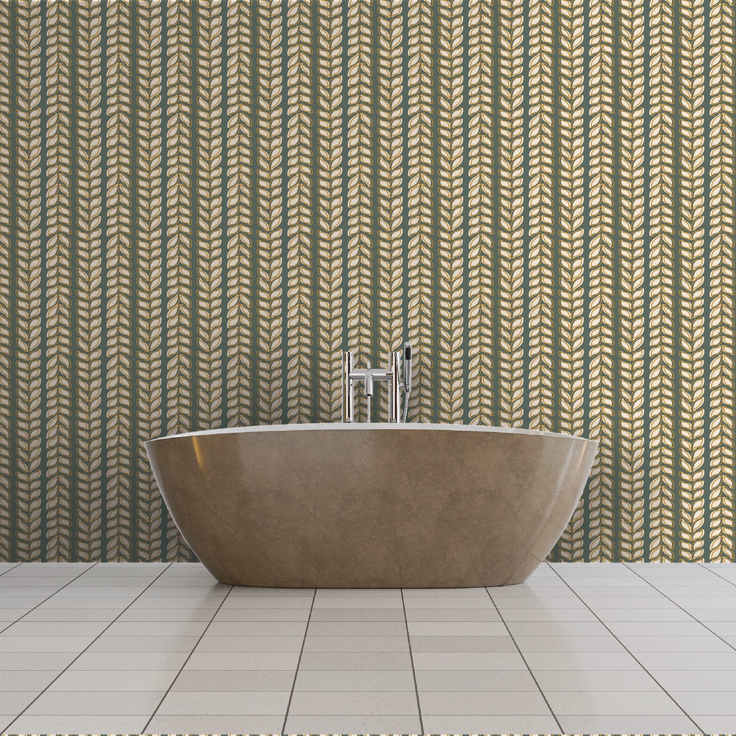 Patchwork Garden - Woven Leaf Stripe