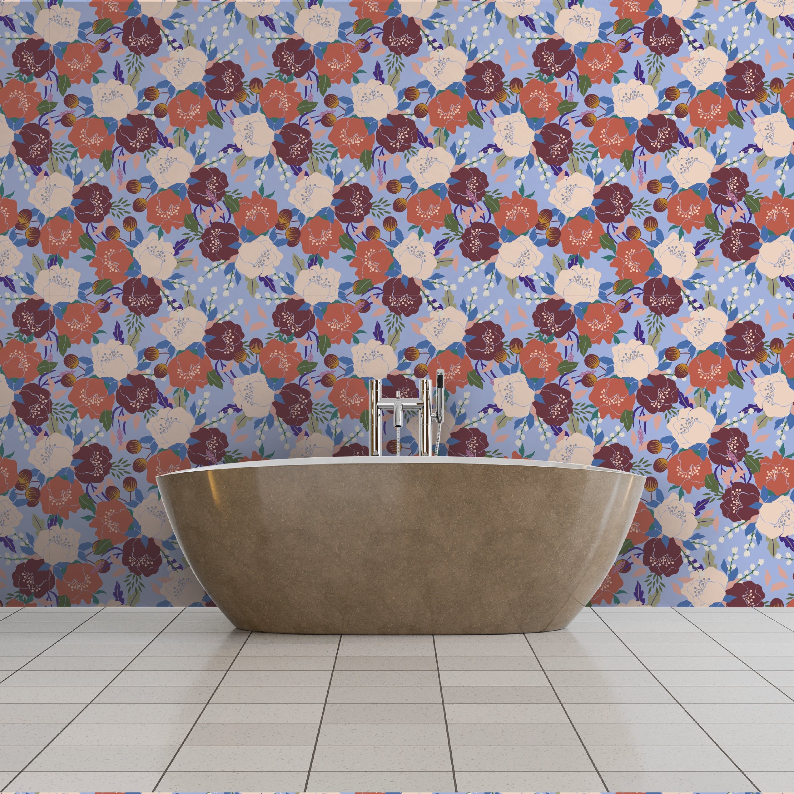 Floral Tapestry - Periwinkle Confetti Floral