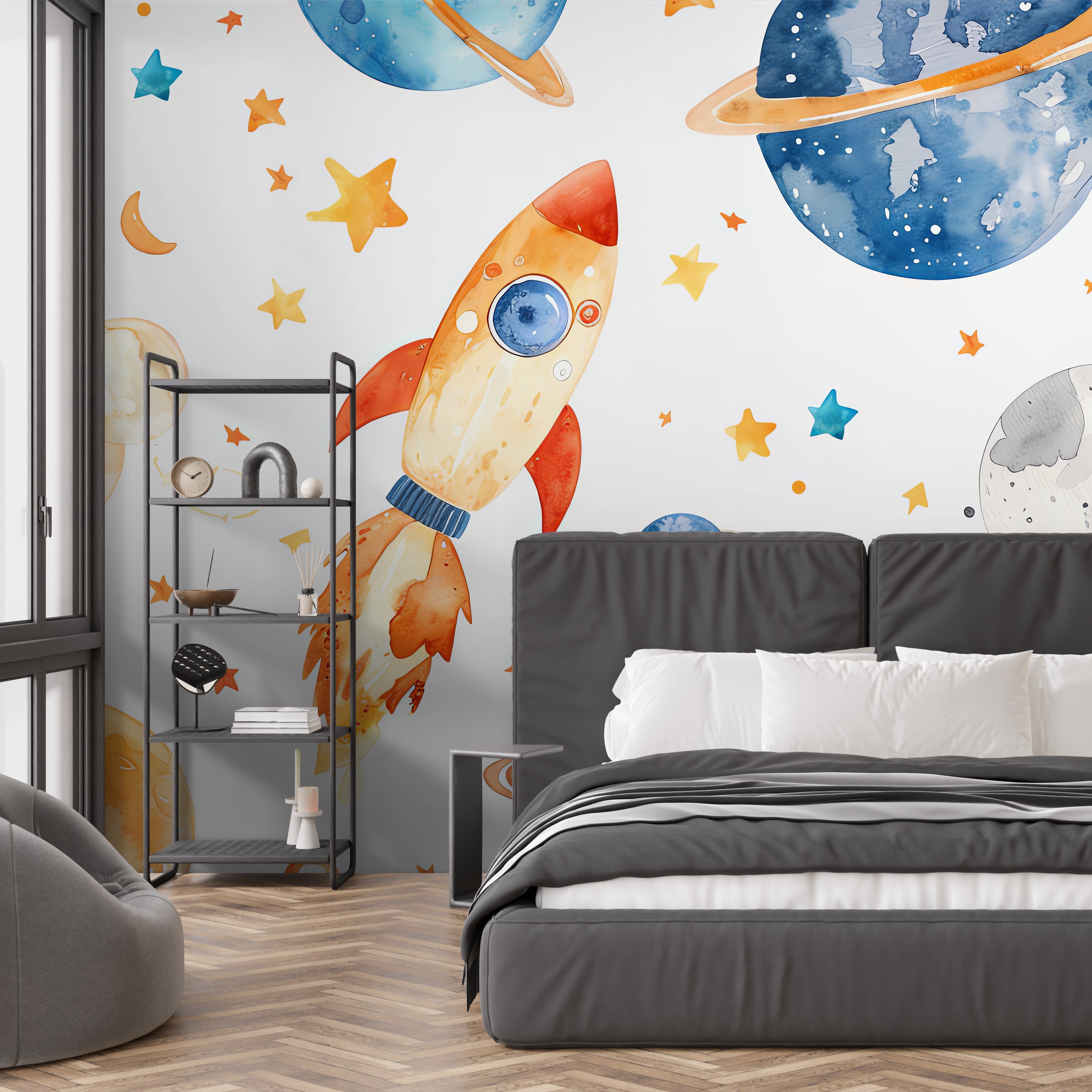 Whimsical Rocket Universe