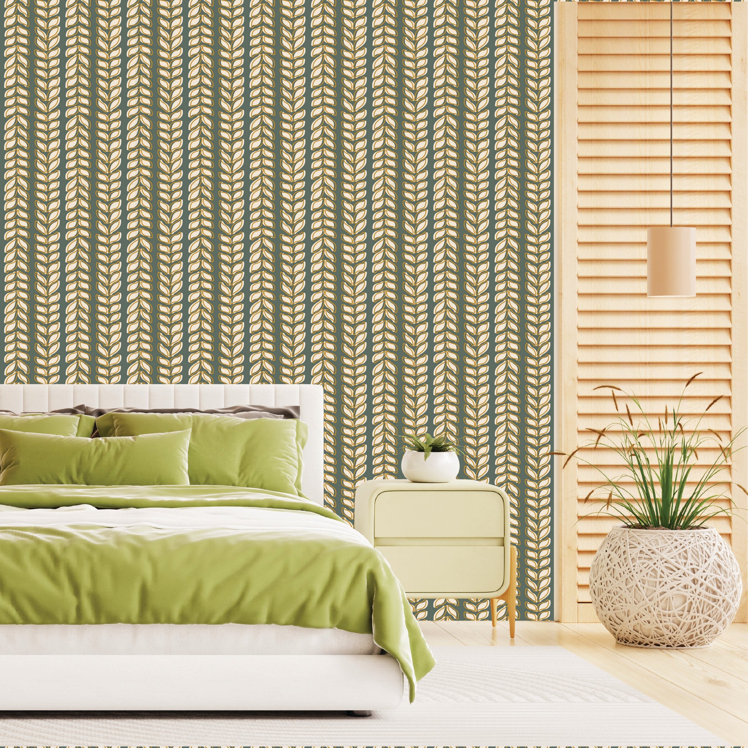 Patchwork Garden - Woven Leaf Stripe