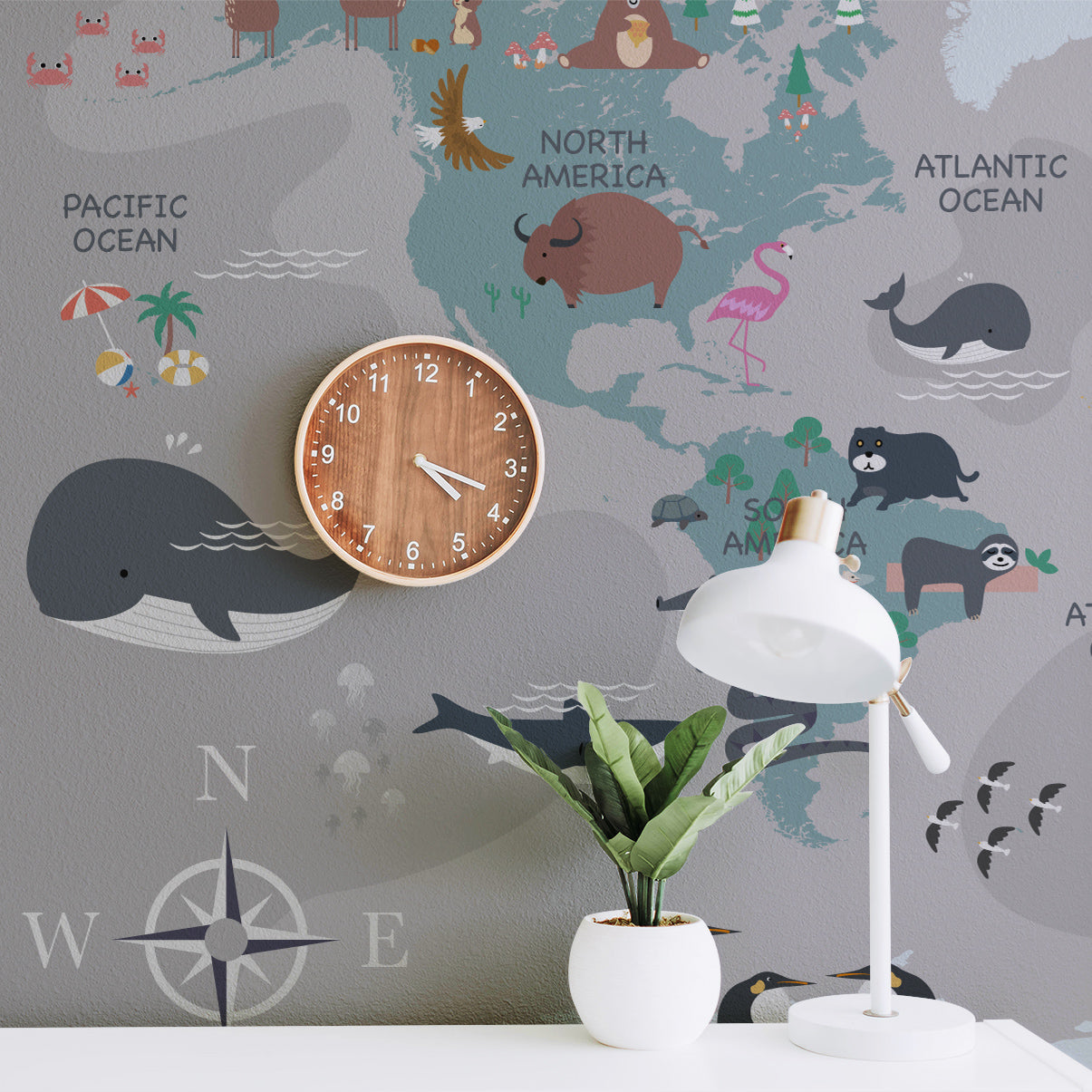 Cartoon Creatures of the World Map