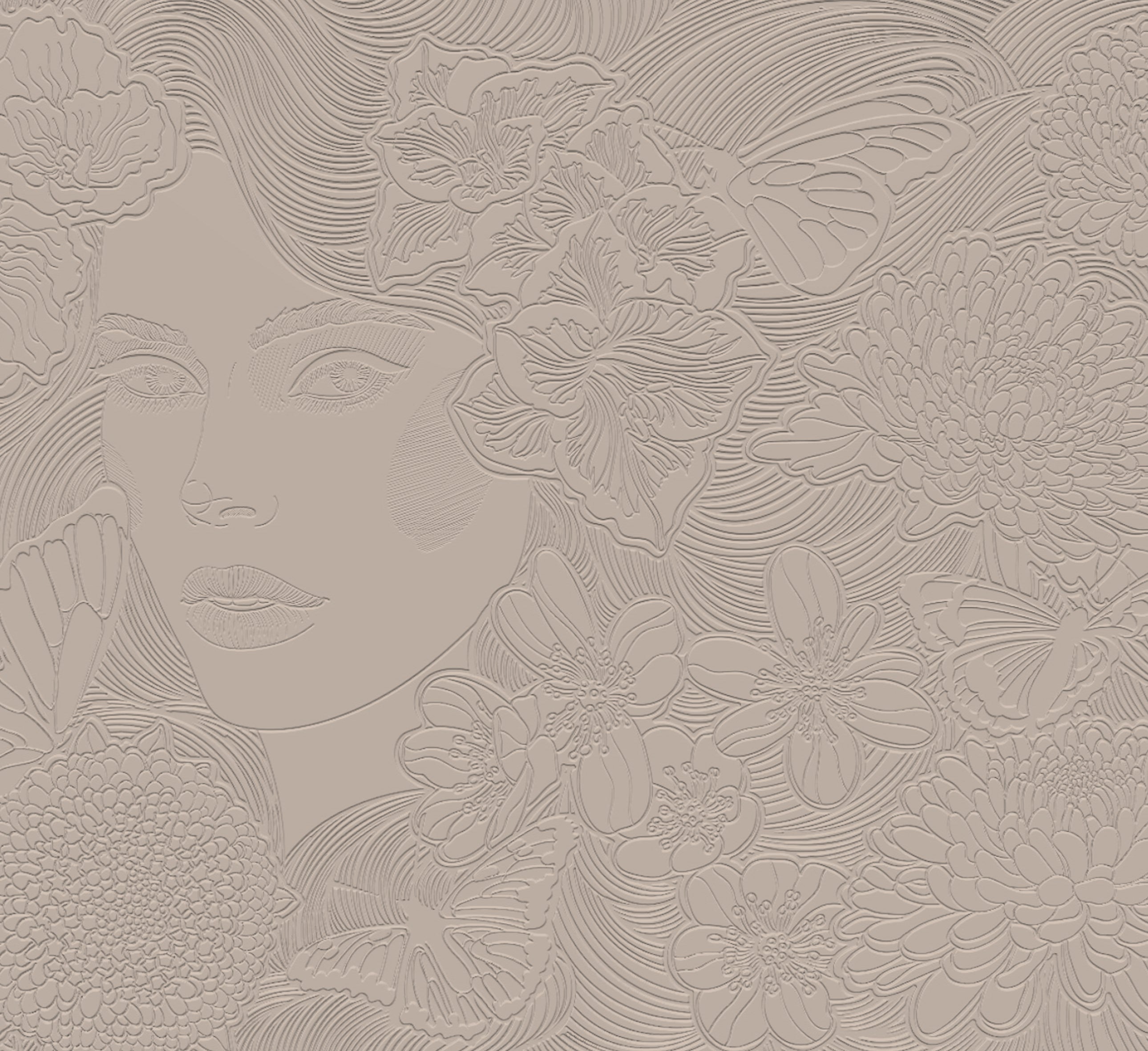 3D Floral Serenity - Paintable