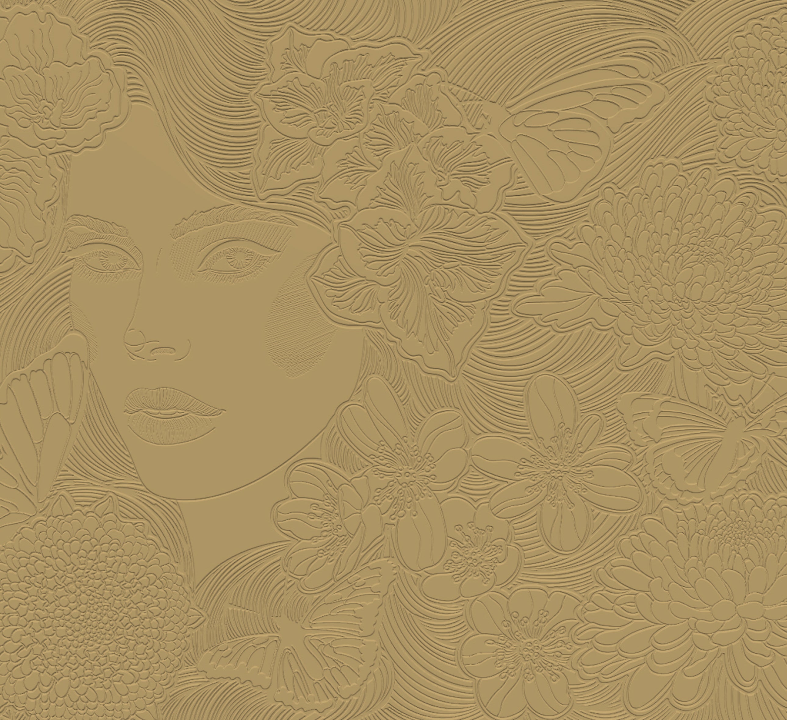 3D Floral Serenity - Paintable