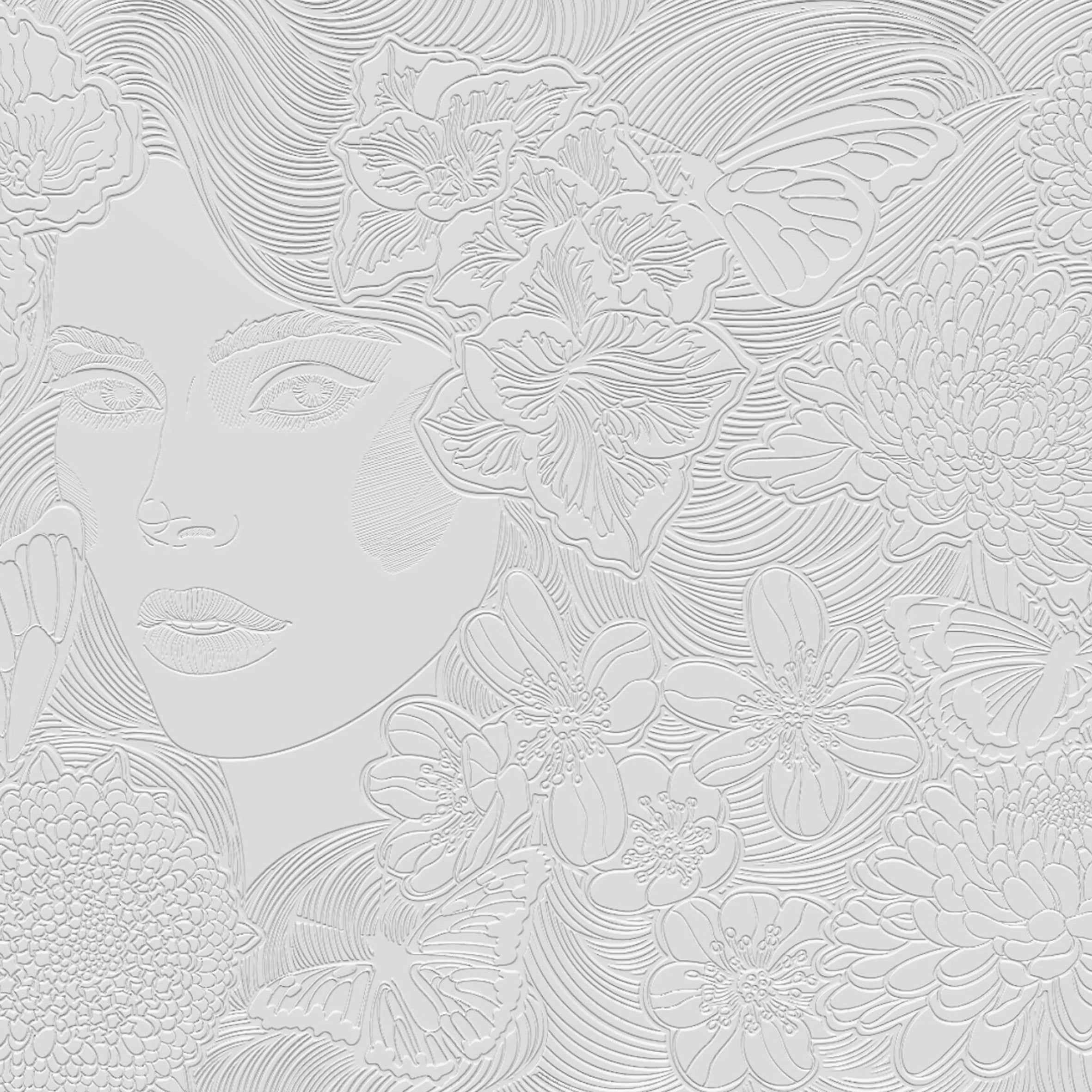 3D Floral Serenity - Paintable Mural
