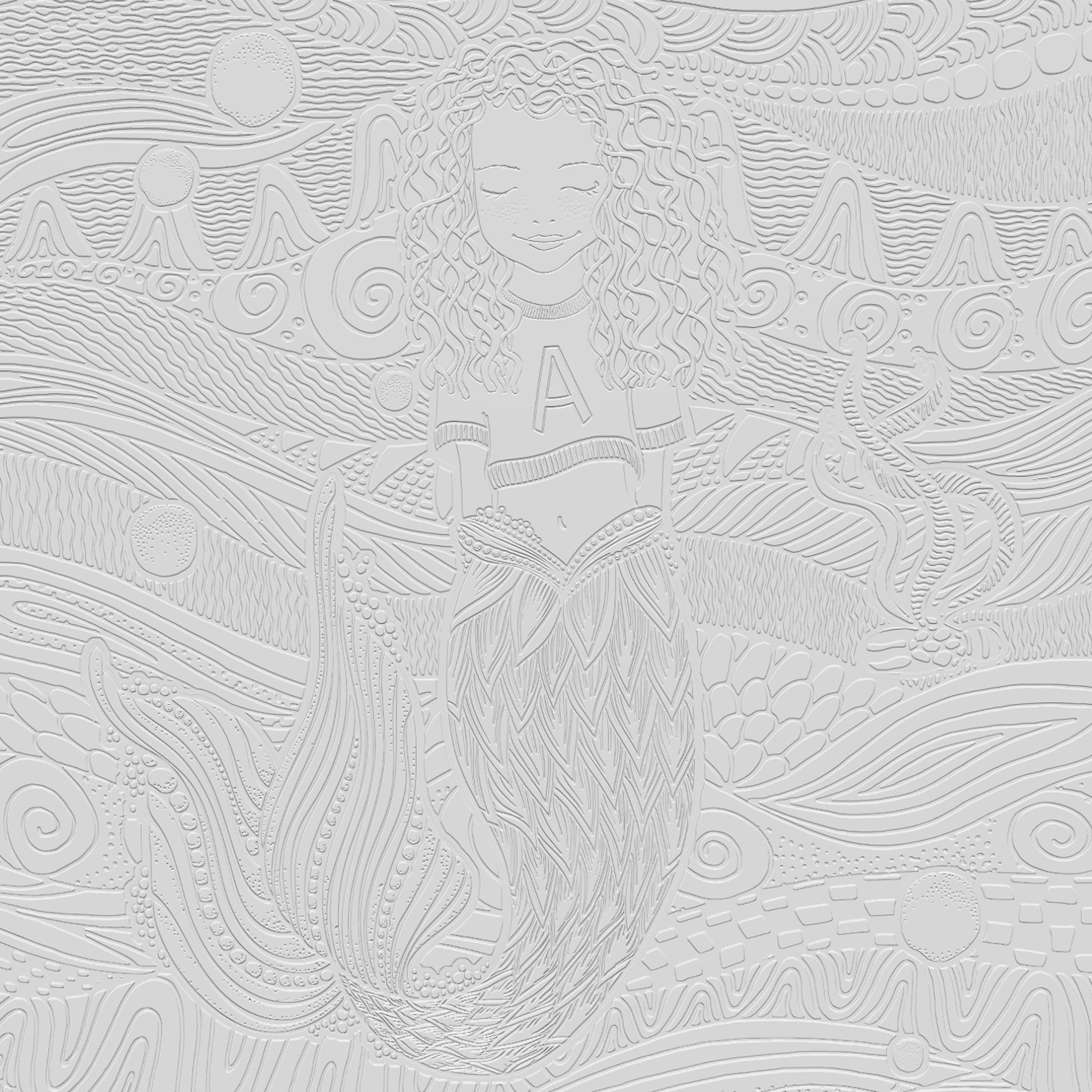 3D Dreamy Mermaid - Paintable Mural