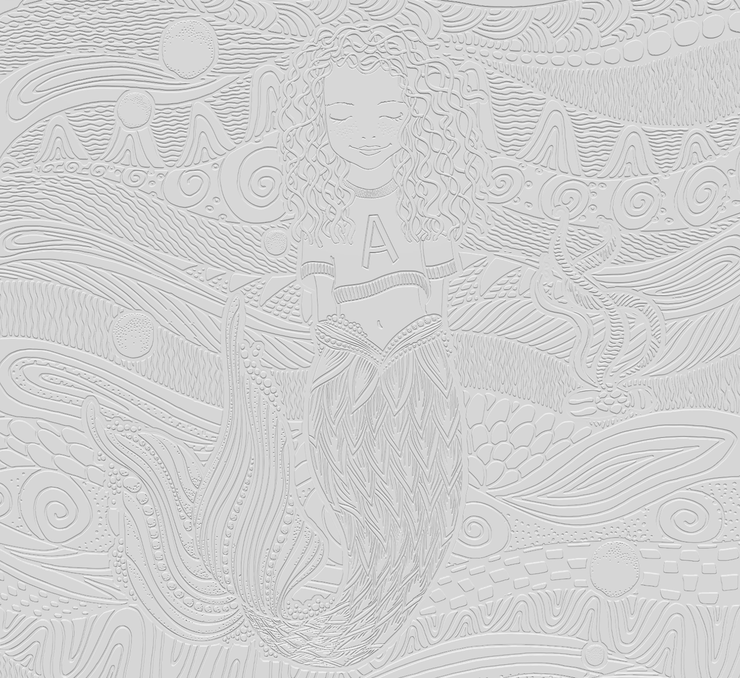 3D Dreamy Mermaid - Paintable