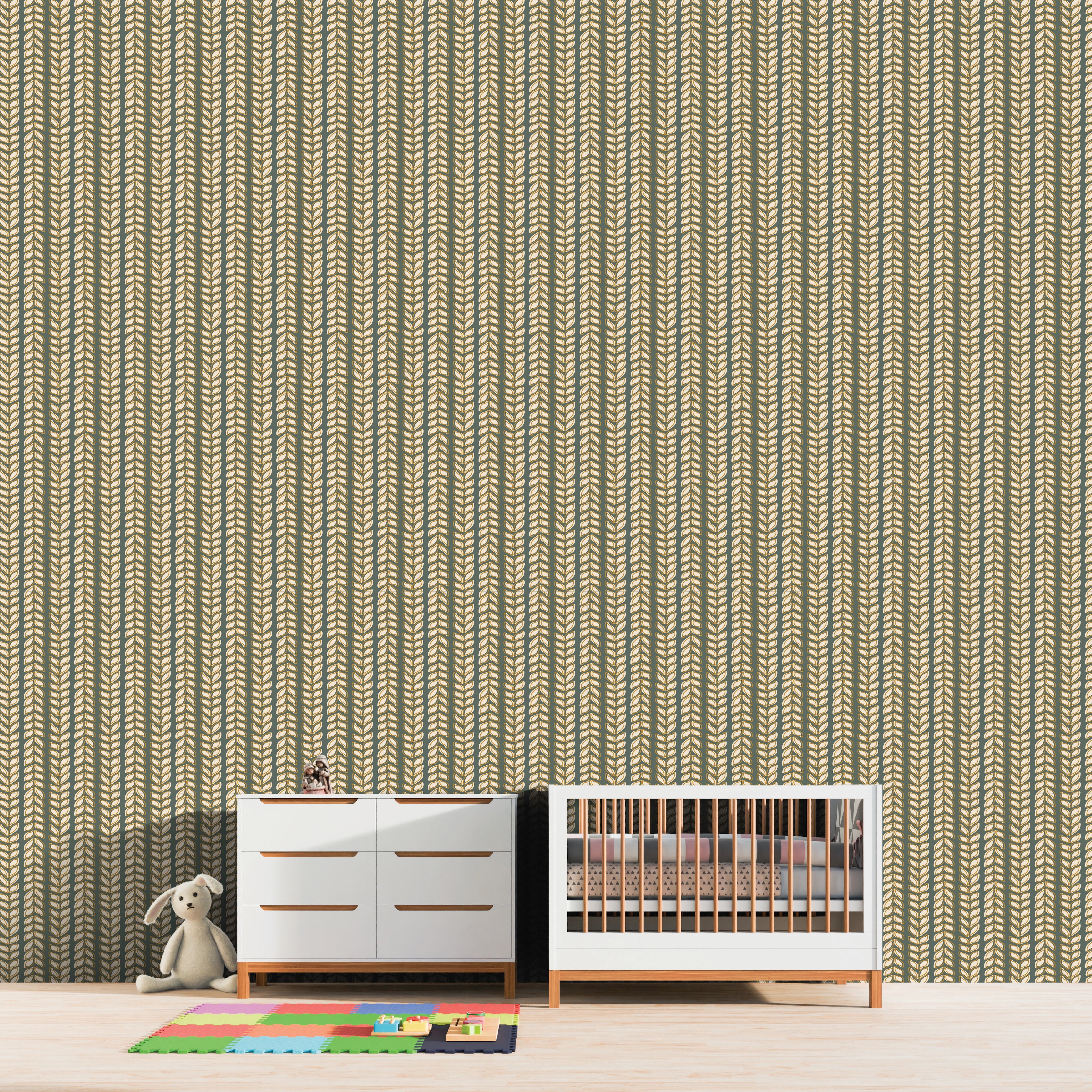 Patchwork Garden - Woven Leaf Stripe