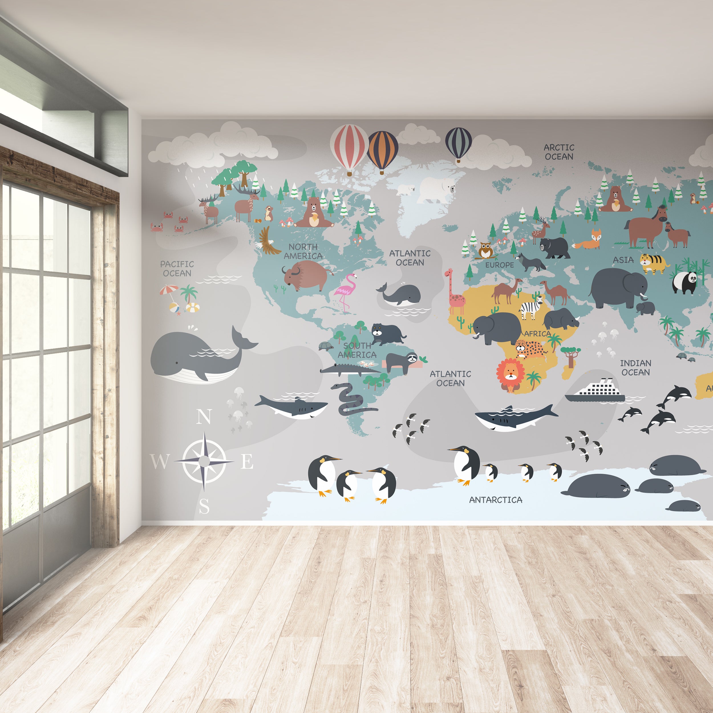 Cartoon Creatures of the World Map