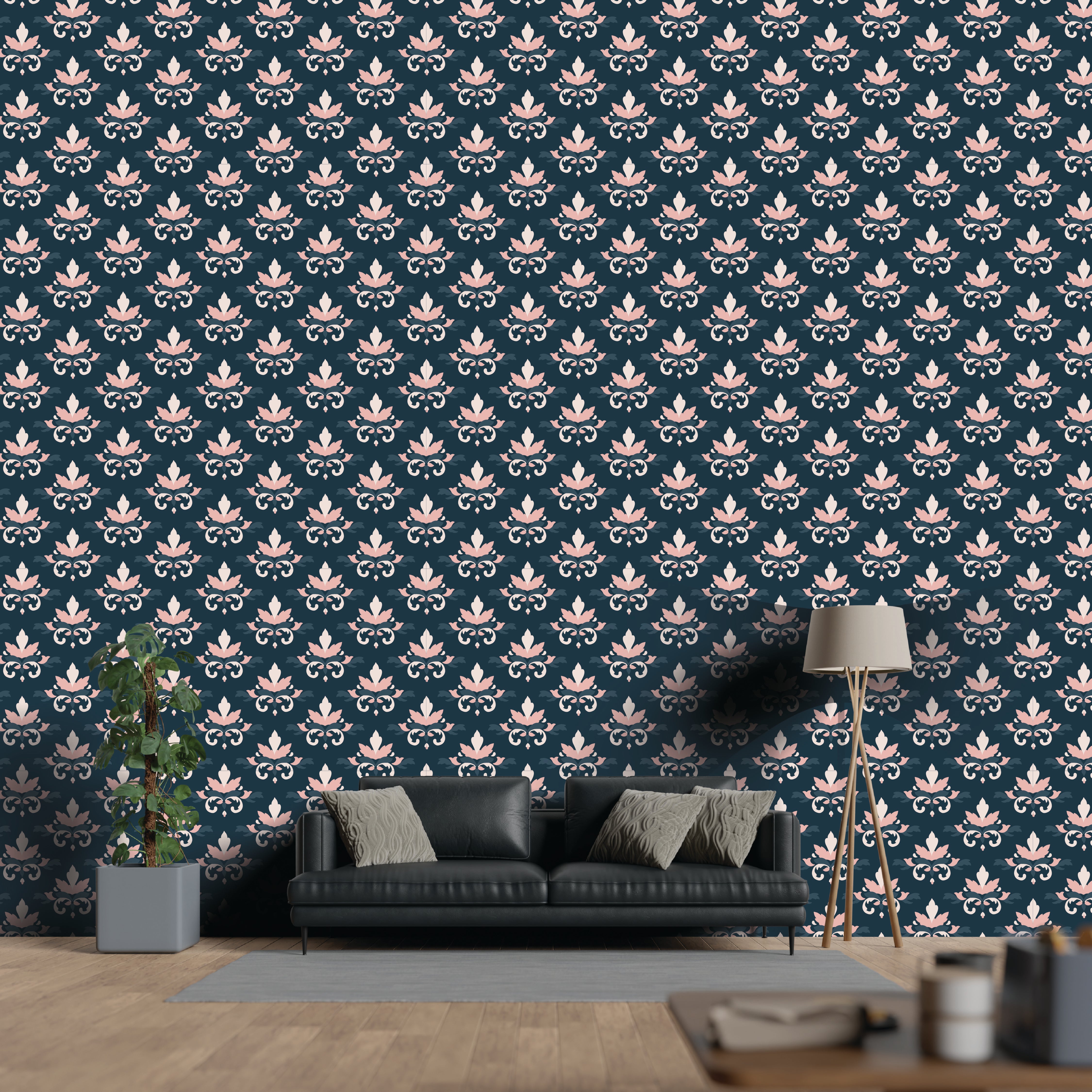 Blush & Indigo - Ornate Damask